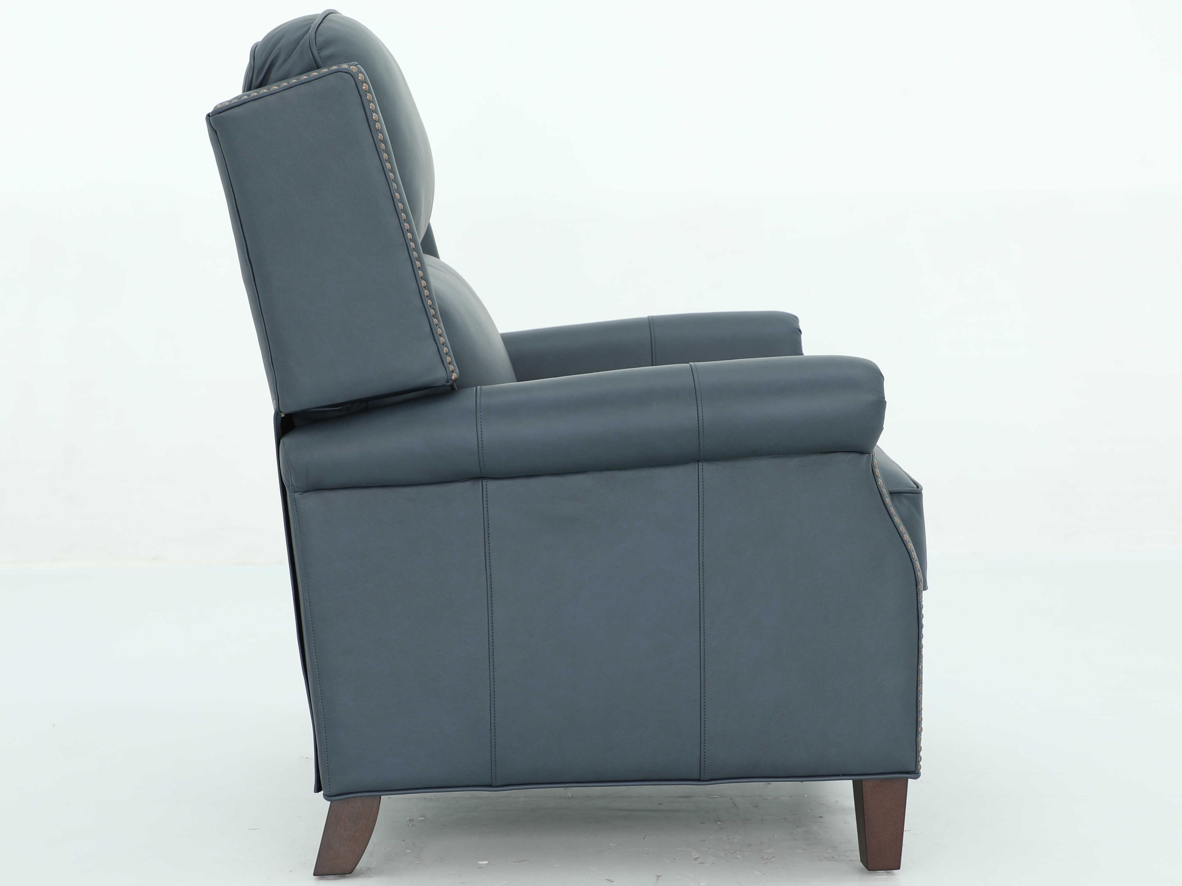 Barcalounger Vintage Shasta Santa Fe Ocean Blue Leather Recliner