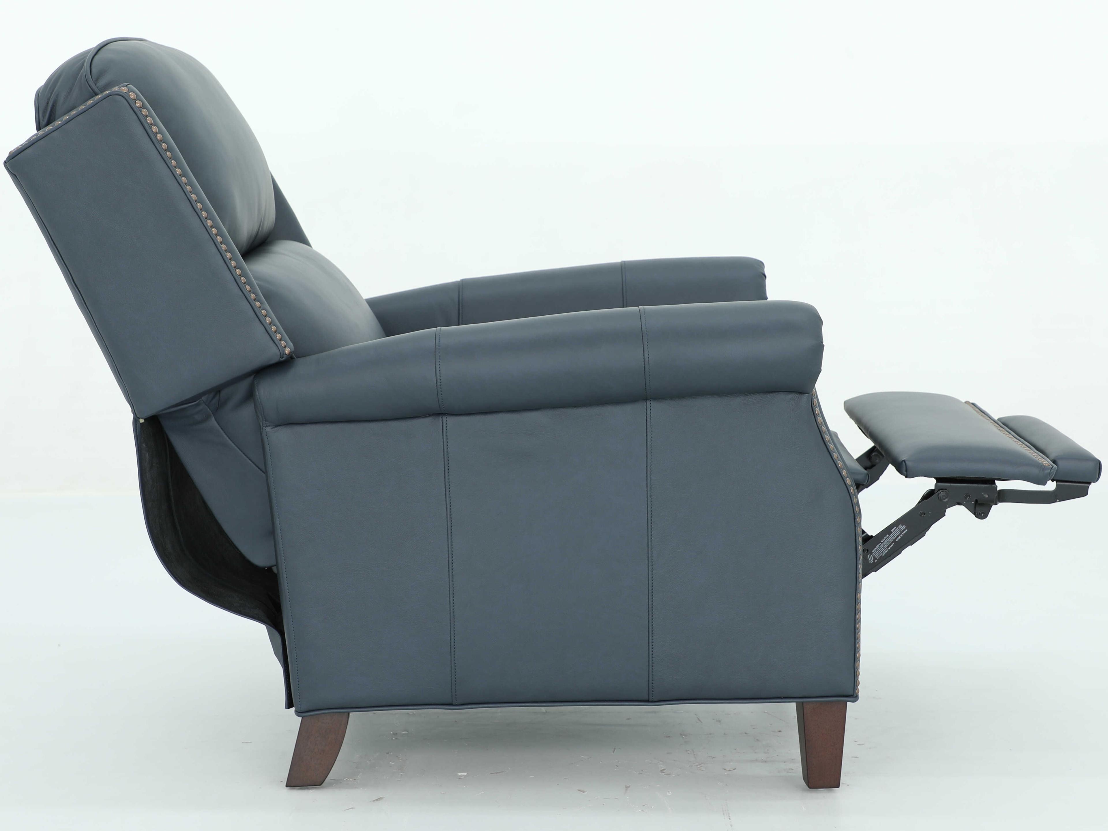 Barcalounger Vintage Shasta Santa Fe Ocean Blue Leather Recliner