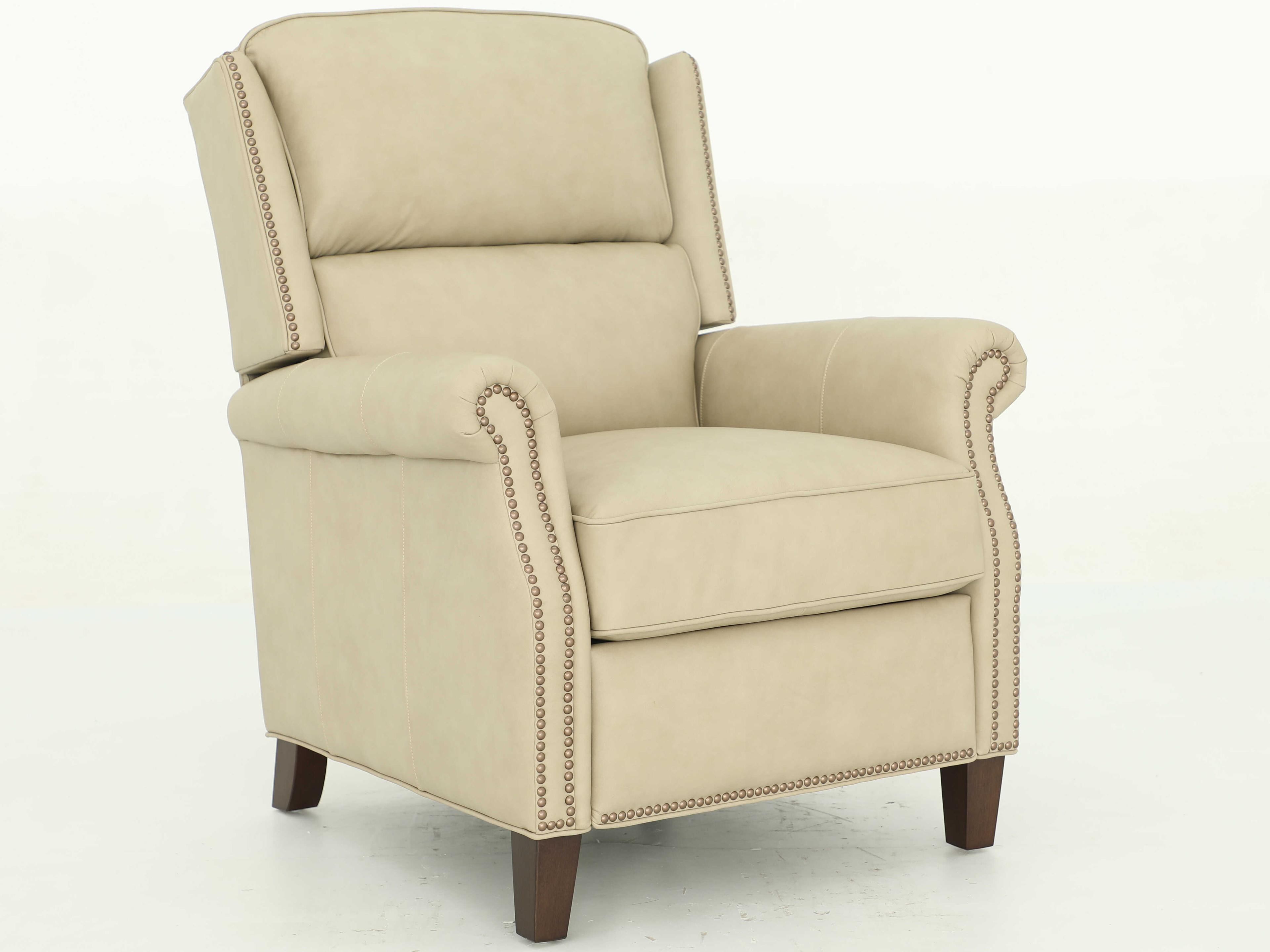 Barcalounger Vintage Shasta Cashmere Stone Beige Leather Recliner