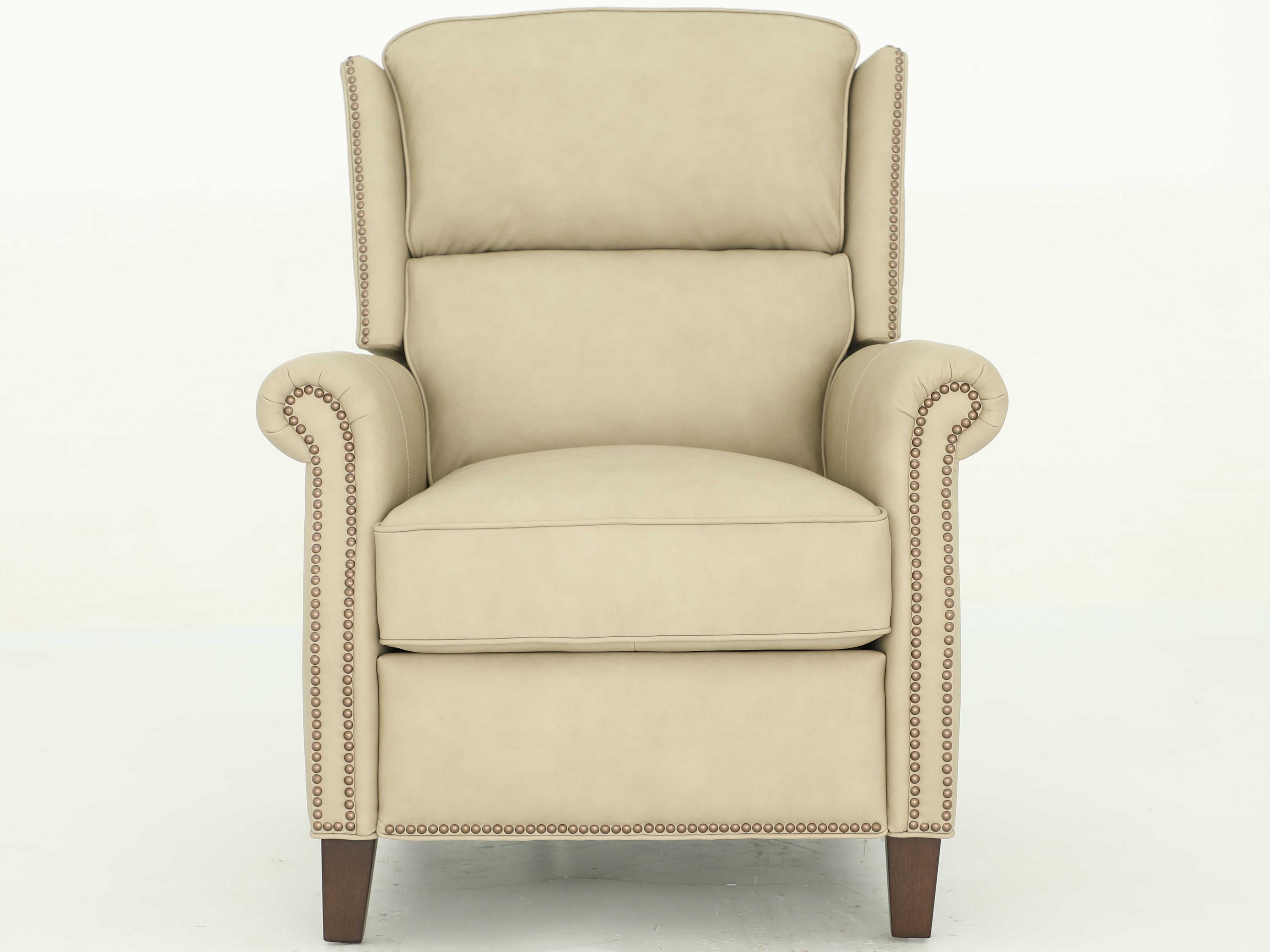 Barcalounger Vintage Shasta Cashmere Stone Beige Leather Recliner