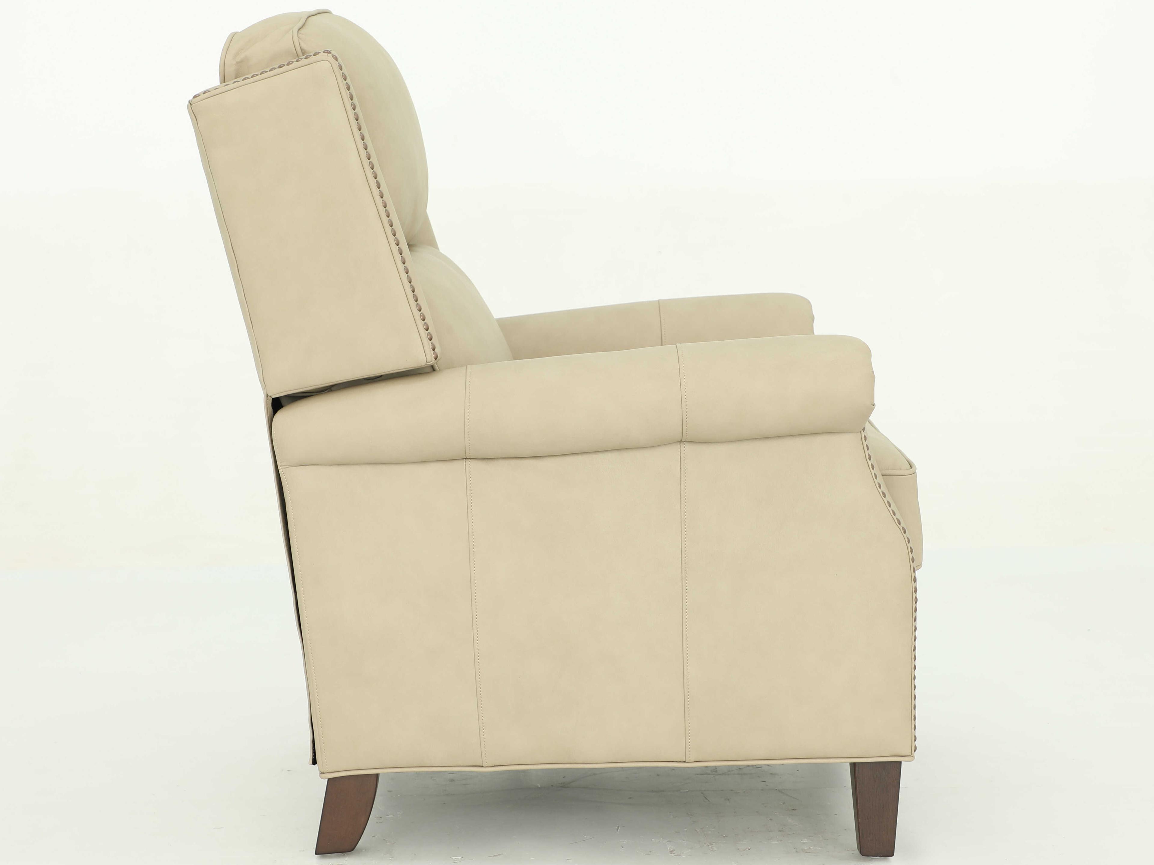 Barcalounger Vintage Shasta Cashmere Stone Beige Leather Recliner