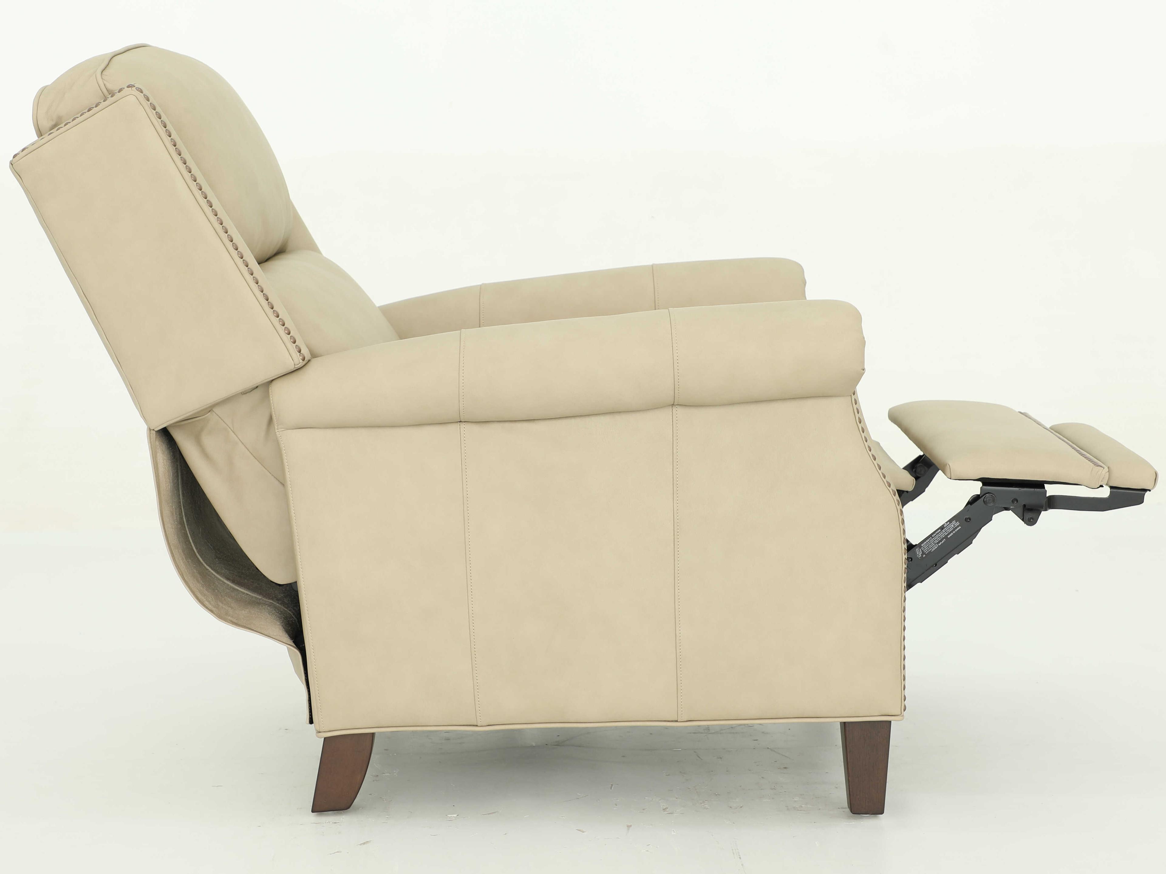 Barcalounger Vintage Shasta Cashmere Stone Beige Leather Recliner