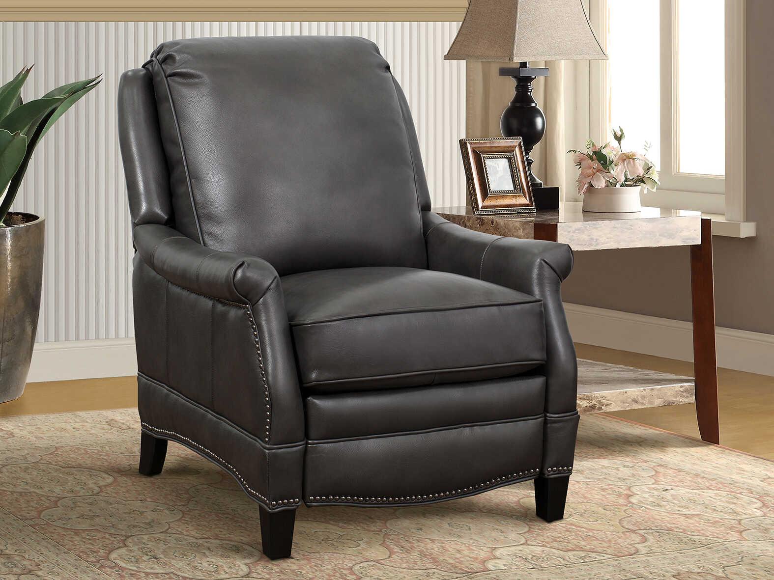 Barcalounger Vintage Ashebrooke Wrenn Gray Leather Recliner