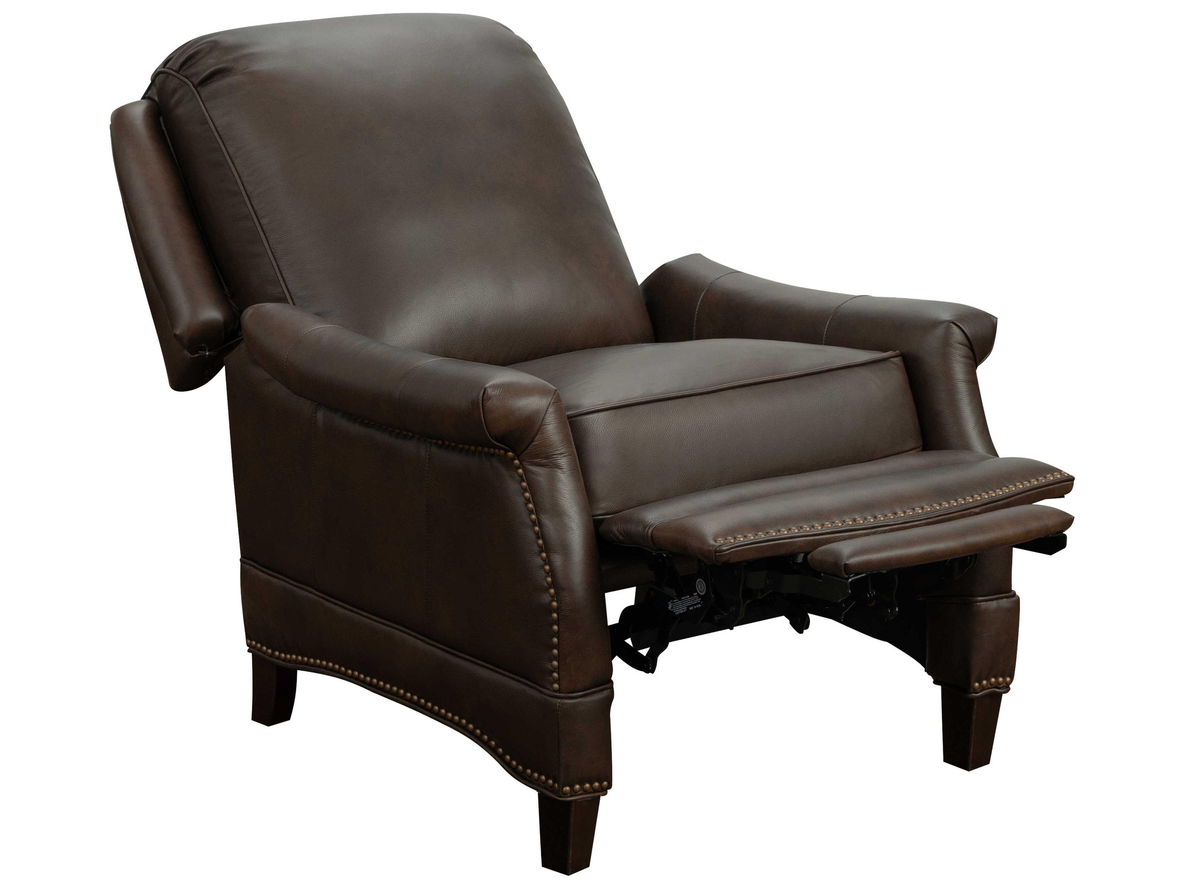 Barcalounger Vintage Ashebrooke Ashford Walnut Brown Leather Recliner