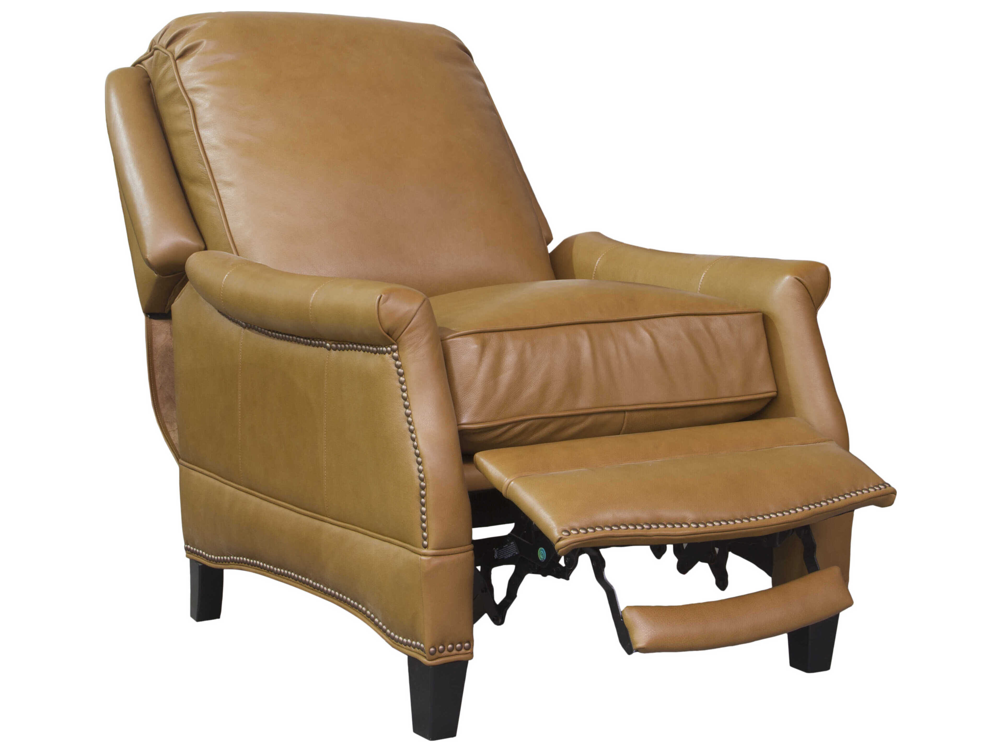 Barcalounger Vintage Ashebrooke Shoreham Ponytail Tan Leather Recliner