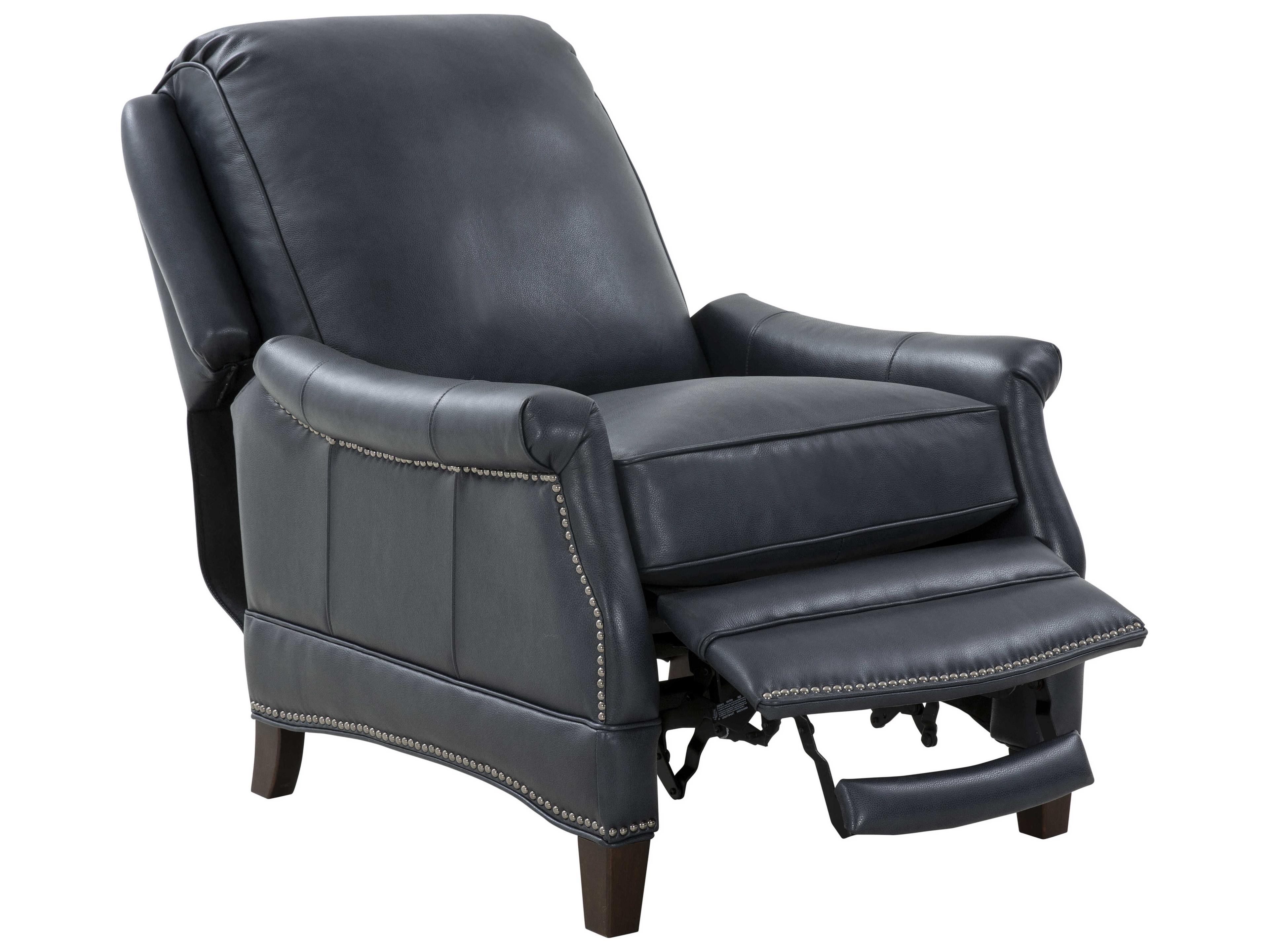 Barcalounger Vintage Ashebrooke Barone Navy Blue Leather Recliner