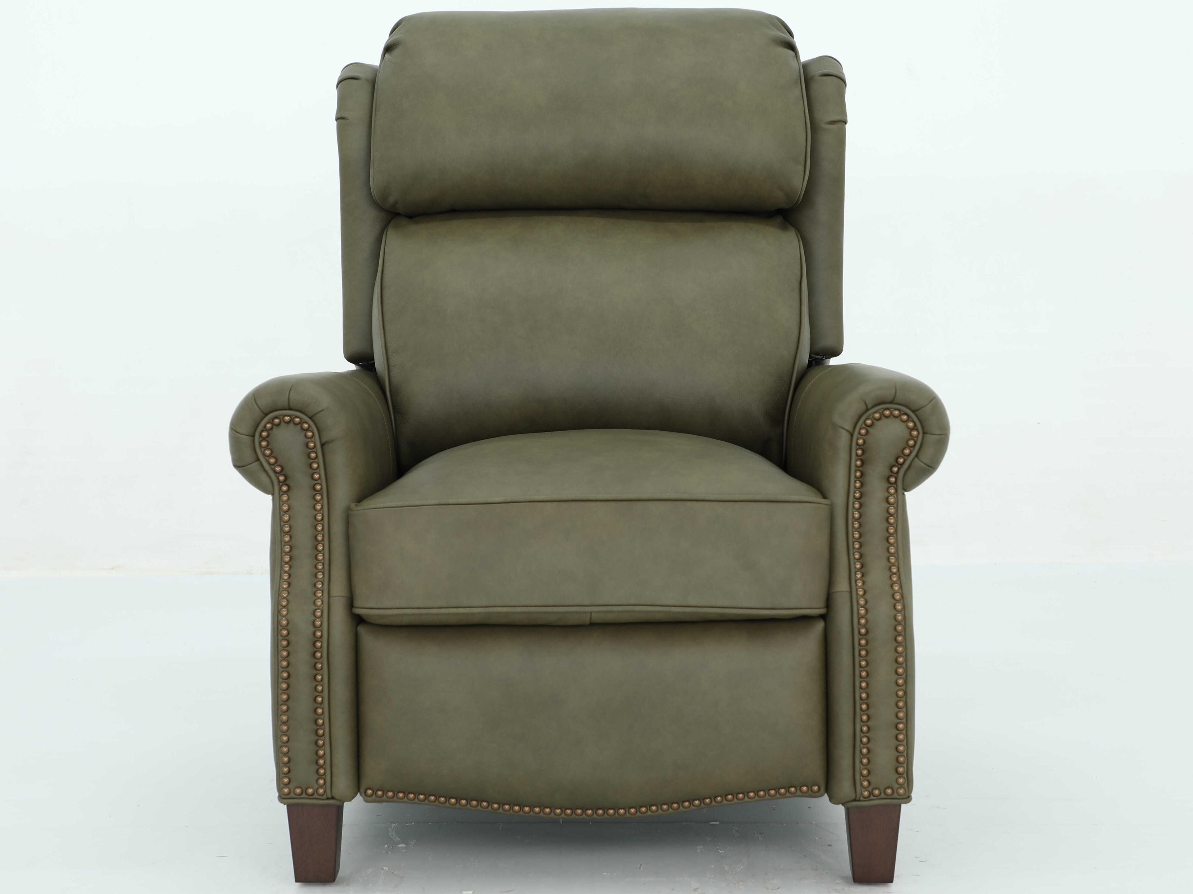 Barcalounger Vintage Meade Oasis Olive Green Leather Recliner