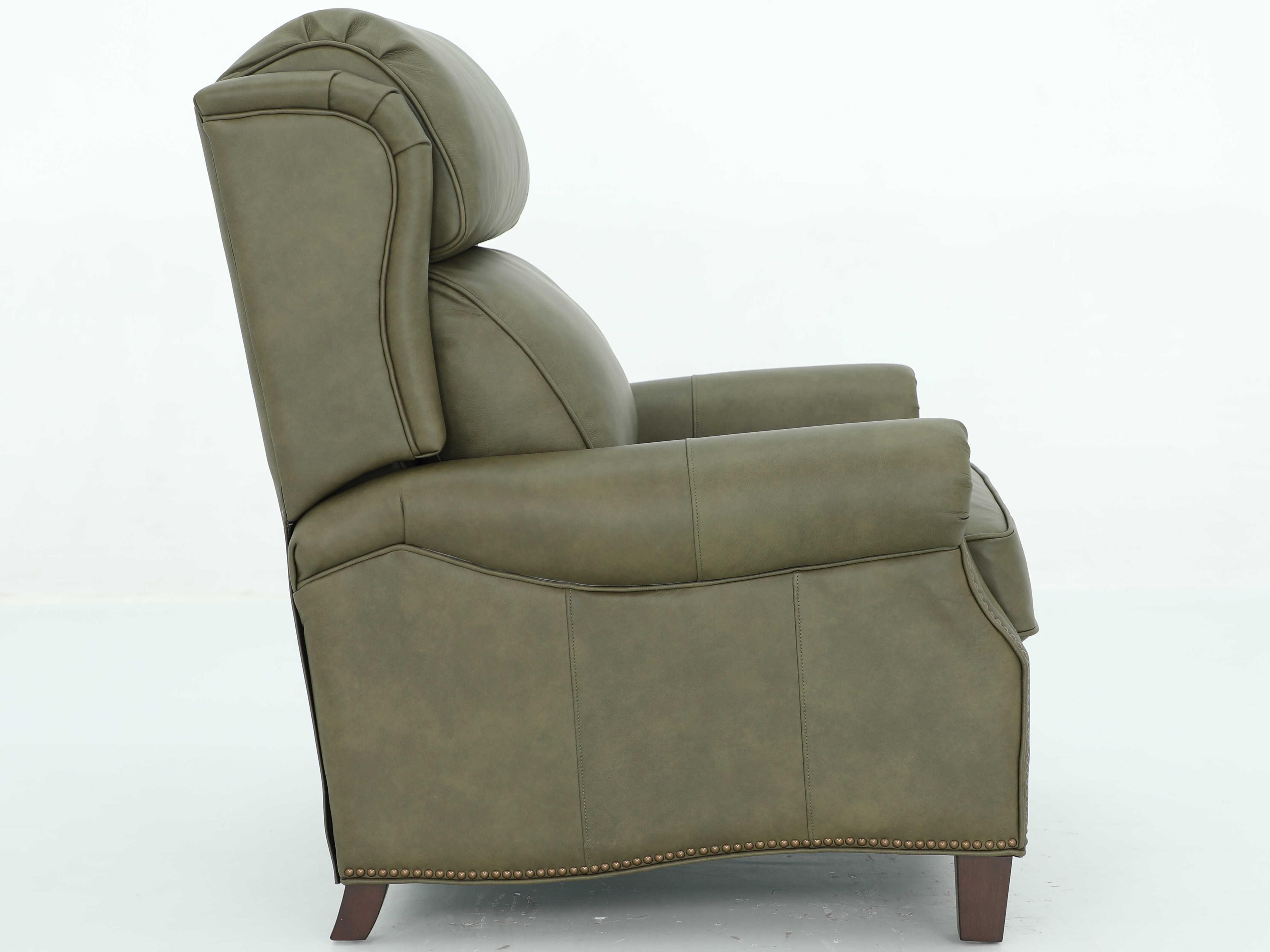 Barcalounger Vintage Meade Oasis Olive Green Leather Recliner