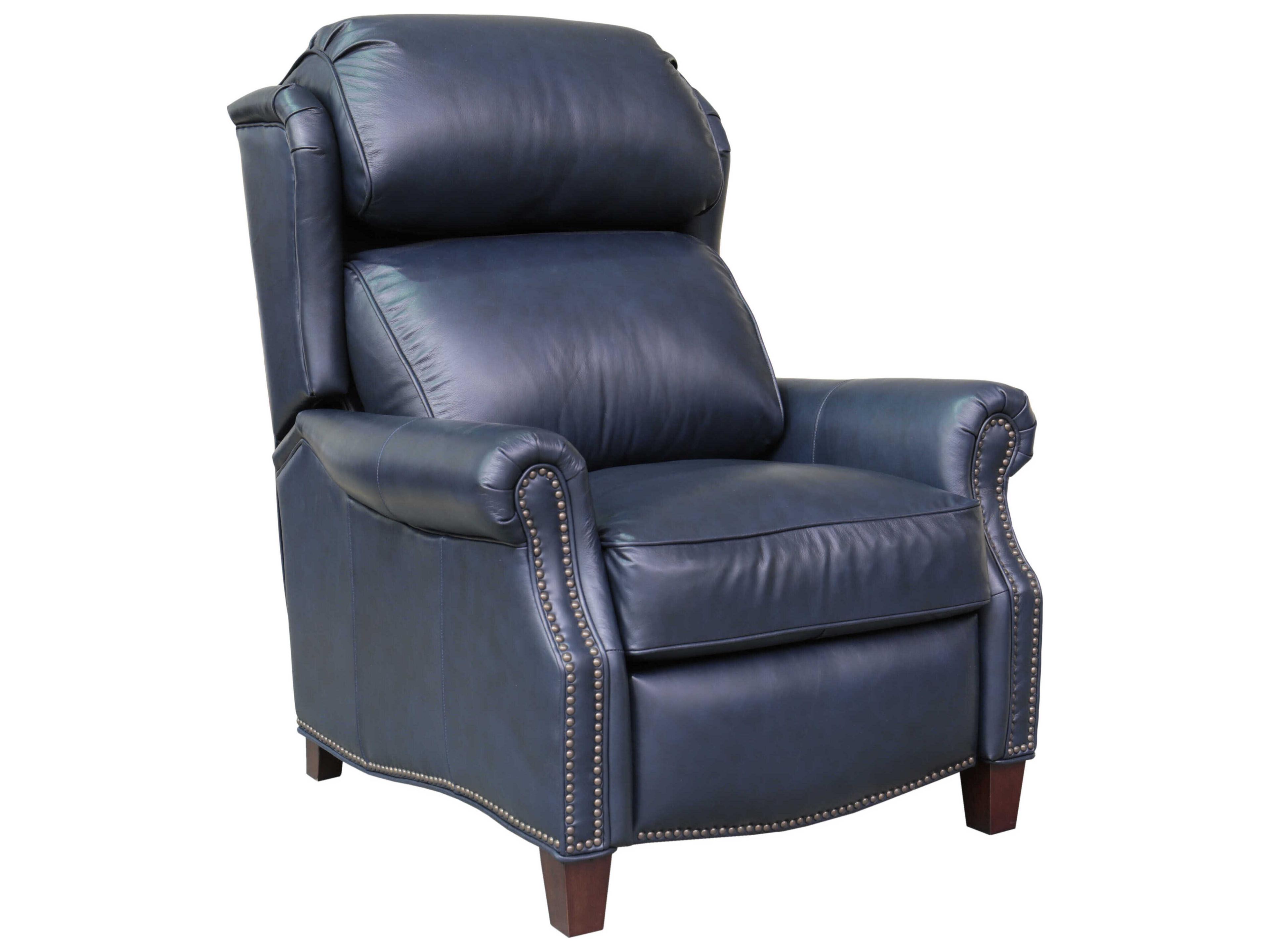 Barcalounger Vintage Meade Shoreham Blue Leather Recliner