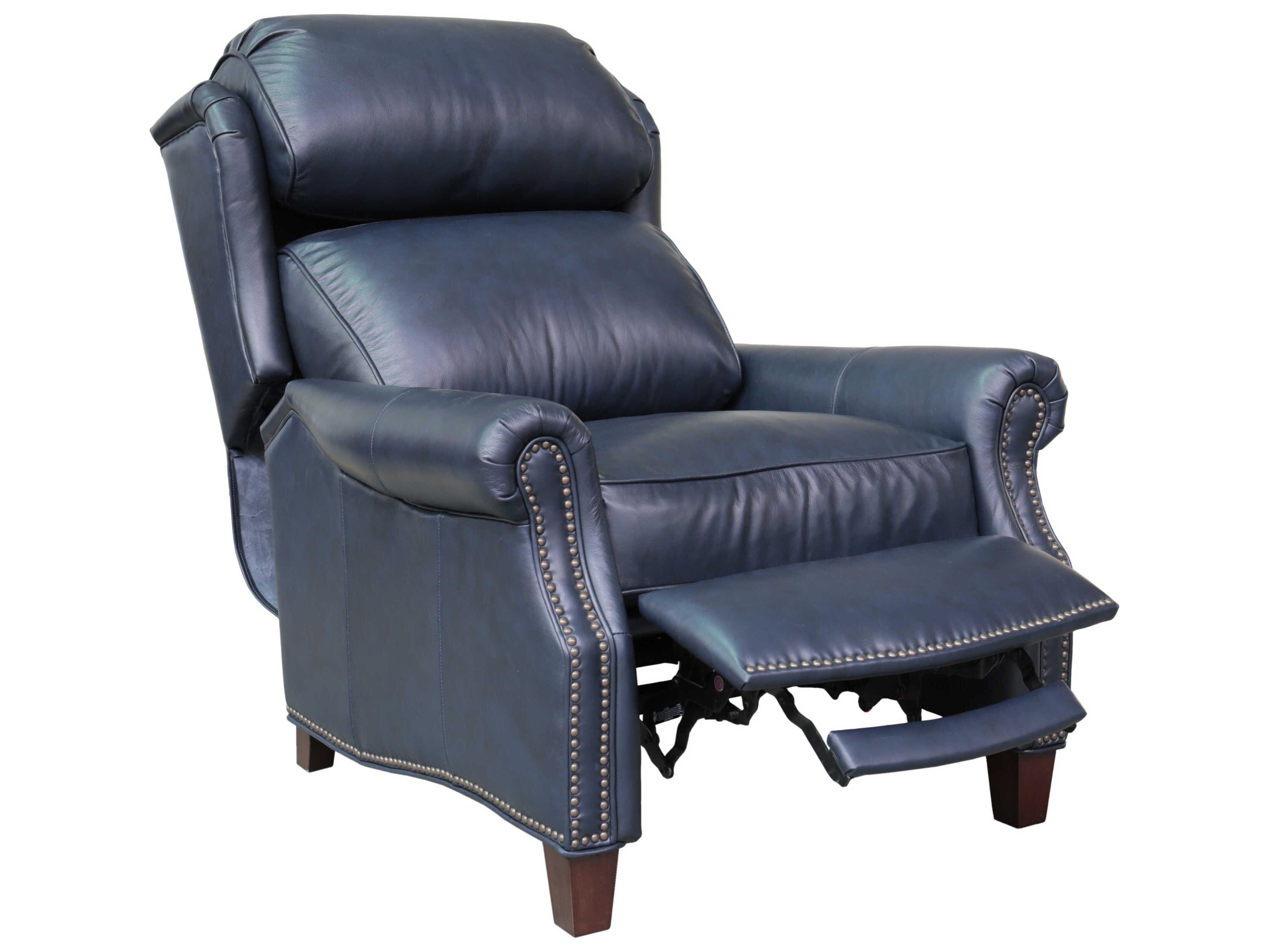 Barcalounger Vintage Meade Shoreham Blue Leather Recliner