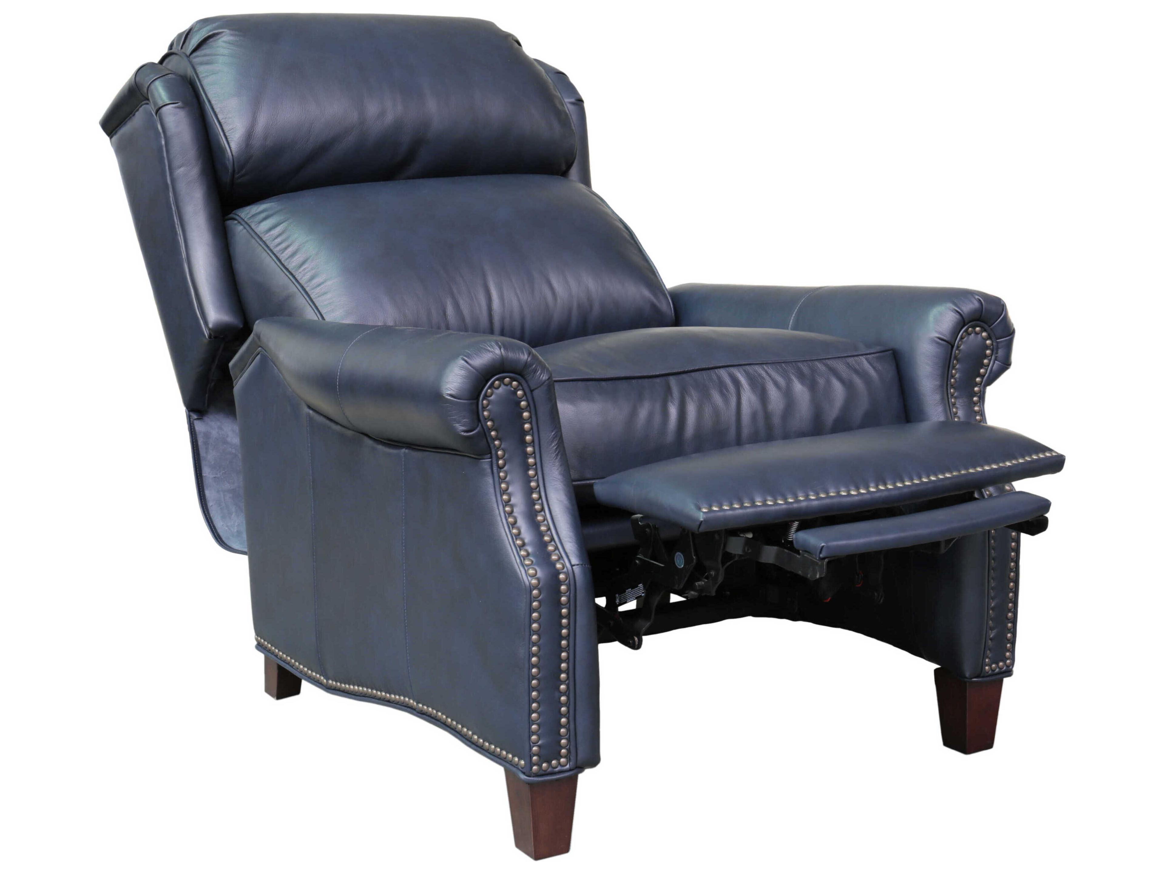 Barcalounger Vintage Meade Shoreham Blue Leather Recliner