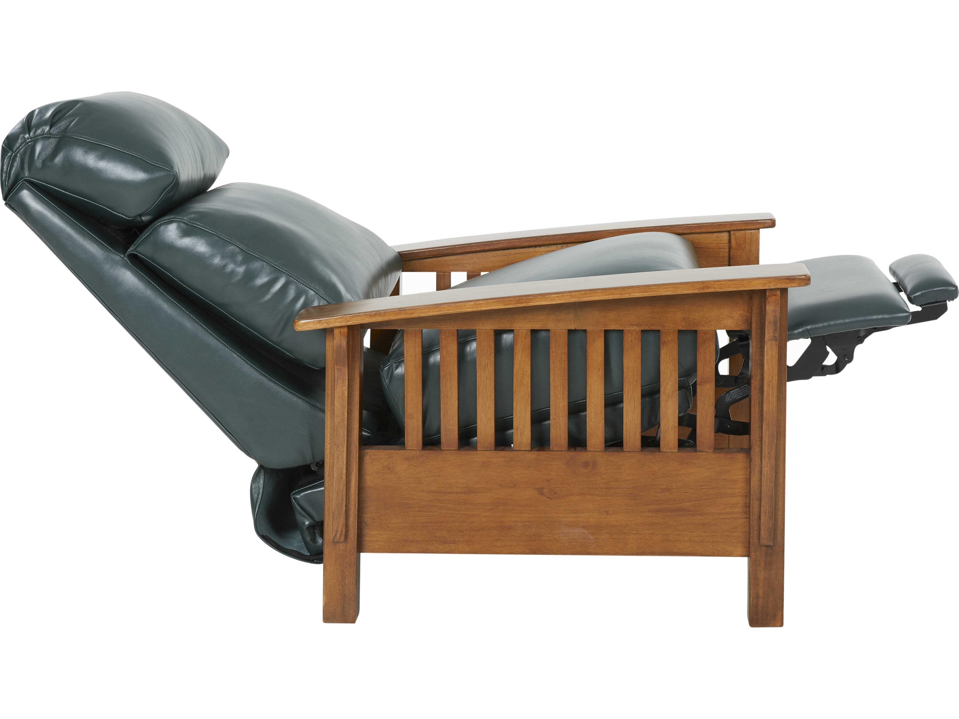 Barcalounger Woodlands Mission Highland Emerald Green Leather Recliner