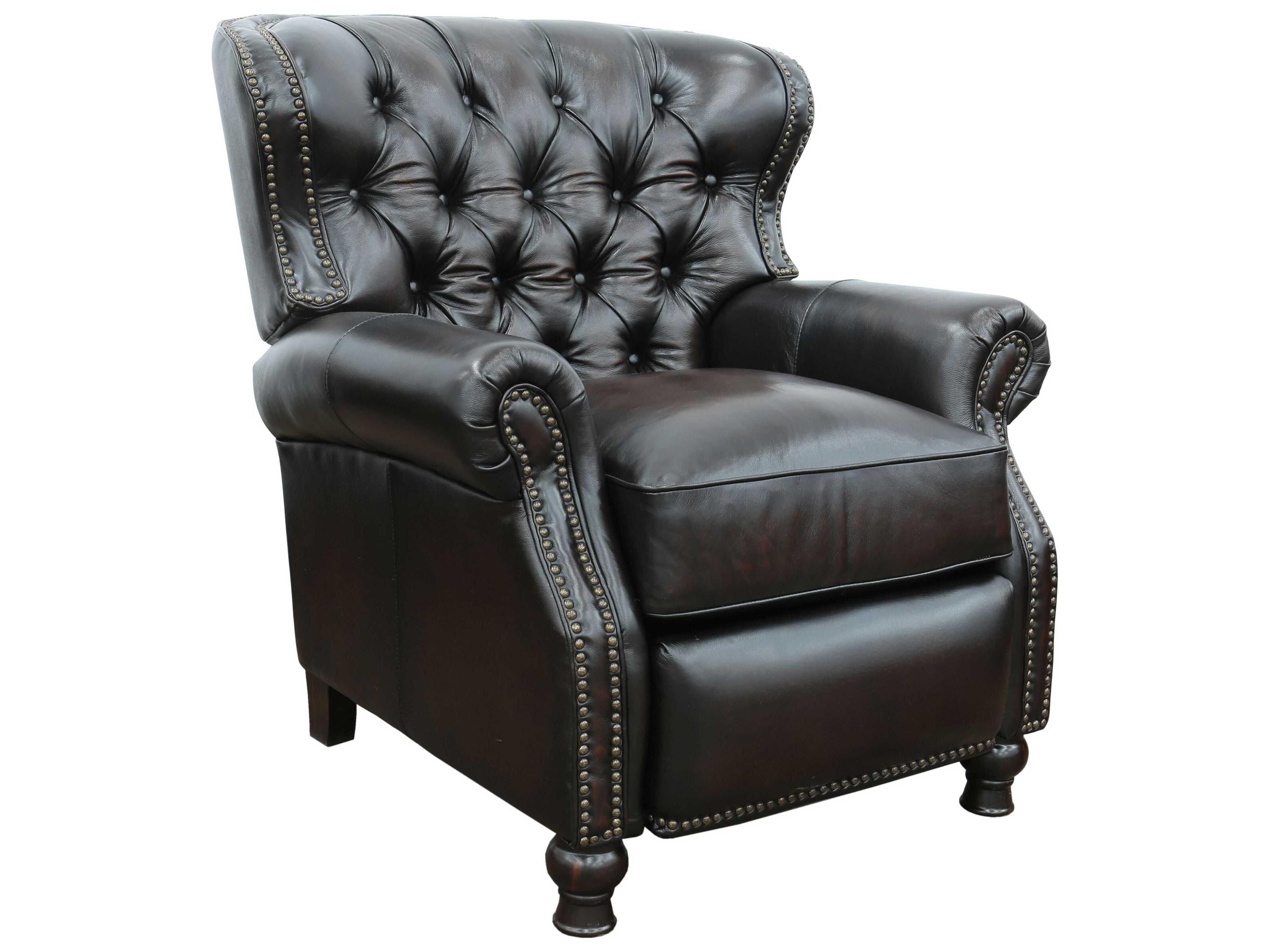 Barcalounger Vintage Presidential Stetson Coffee Black Leather Recliner
