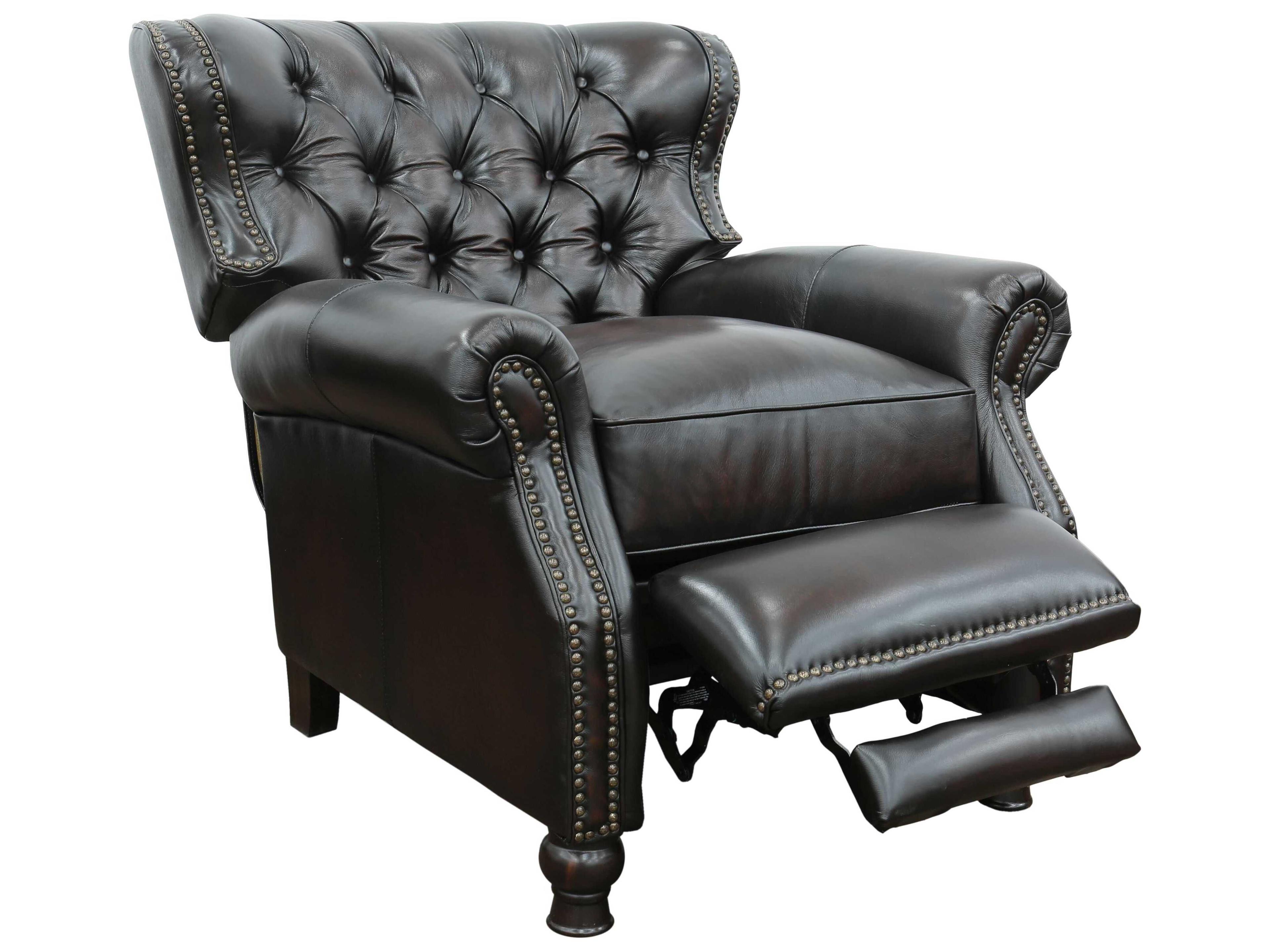 Barcalounger Vintage Presidential Stetson Coffee Black Leather Recliner