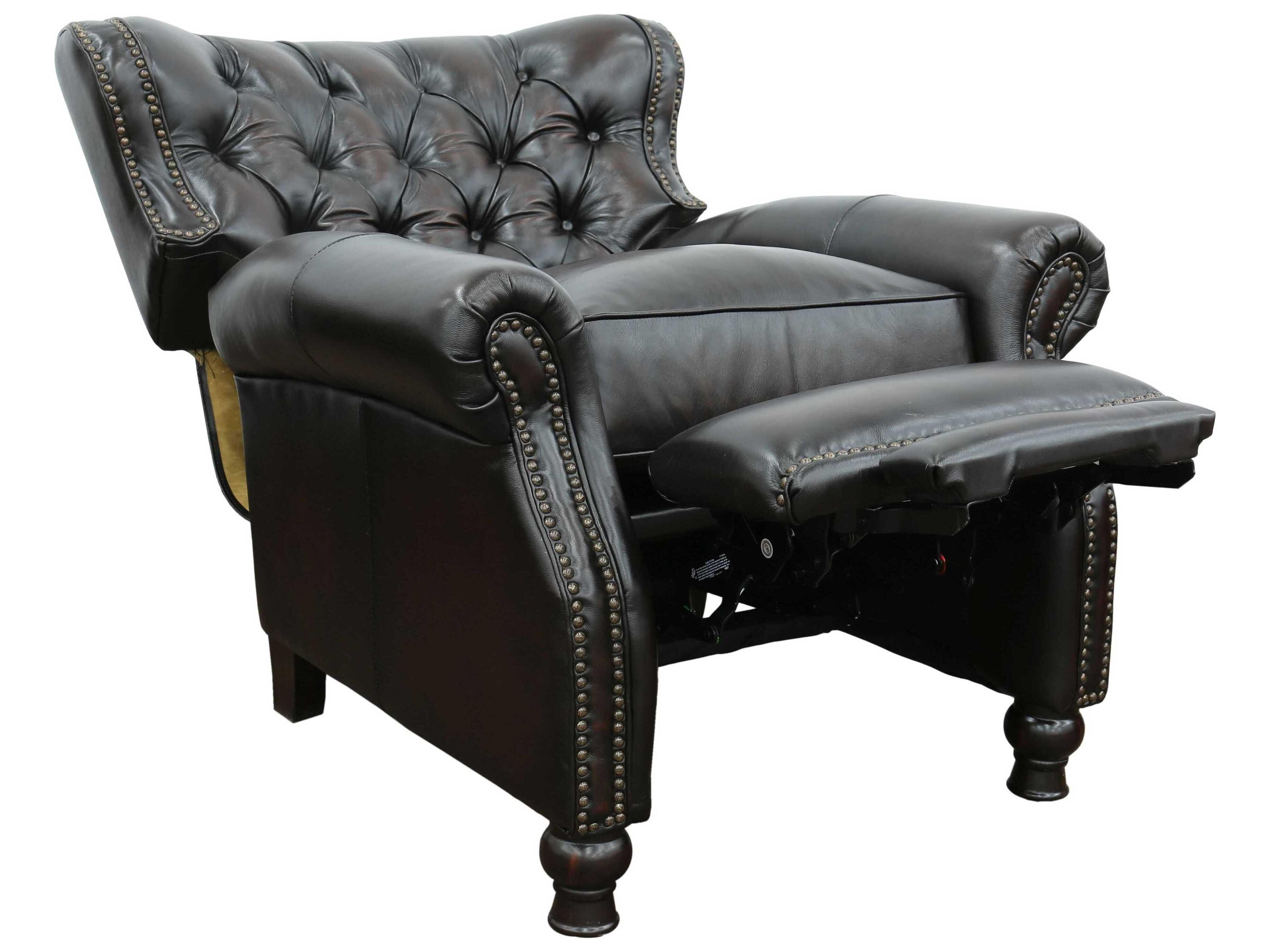 Barcalounger Vintage Presidential Stetson Coffee Black Leather Recliner