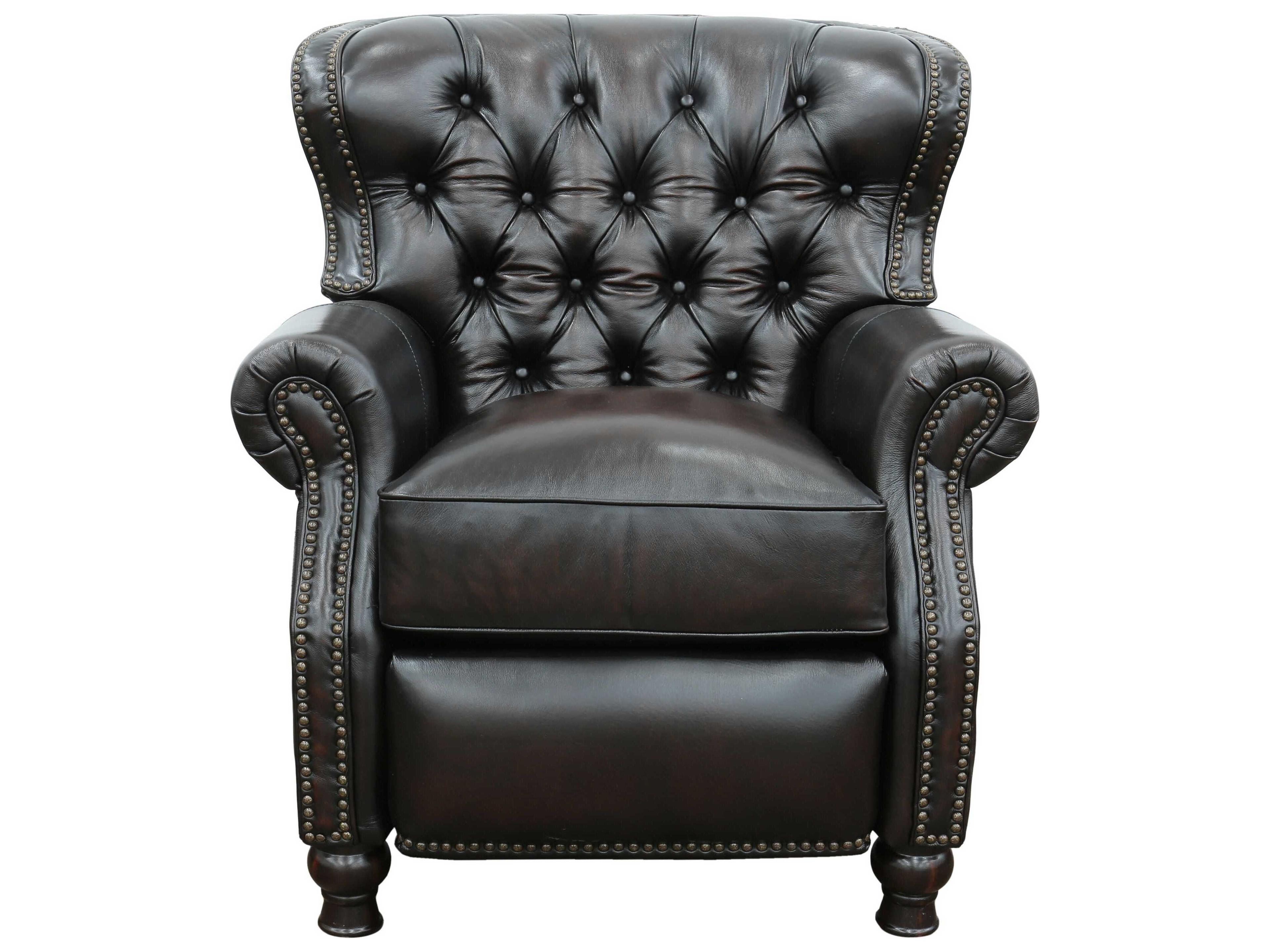 Barcalounger Vintage Presidential Stetson Coffee Black Leather Recliner