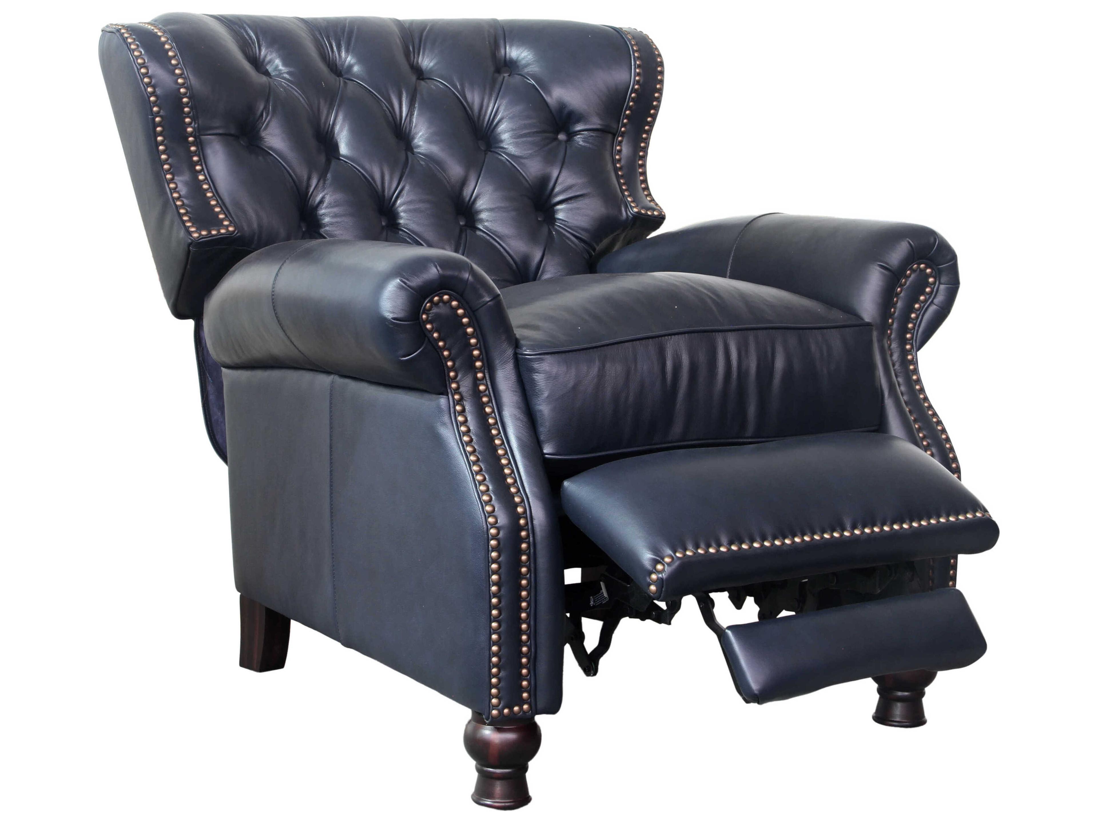 Barcalounger Vintage Presidential Shoreham Blue Leather Recliner