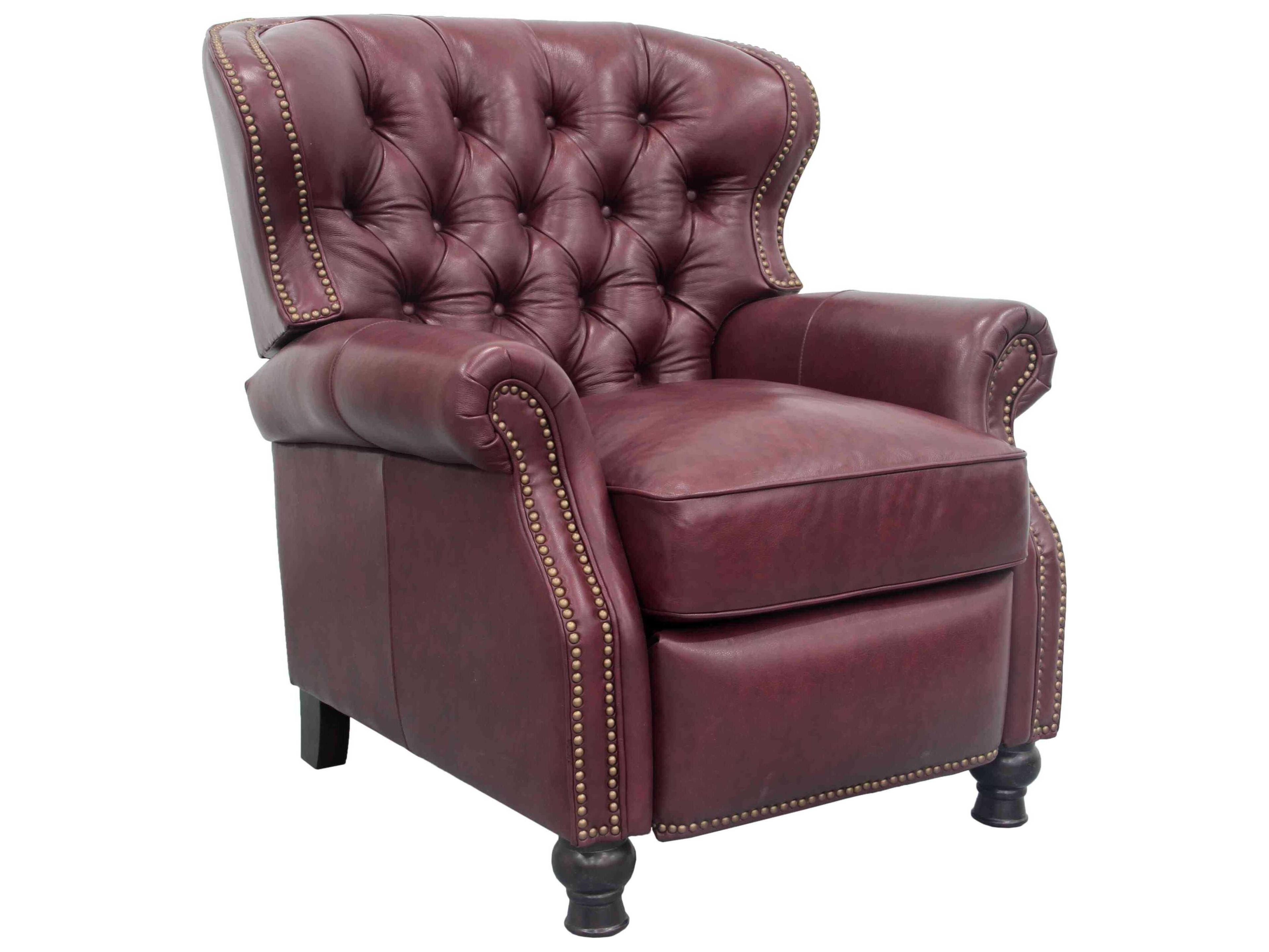 Barcalounger Vintage Presidential Shoreham Wine Burgundy Leather Recliner