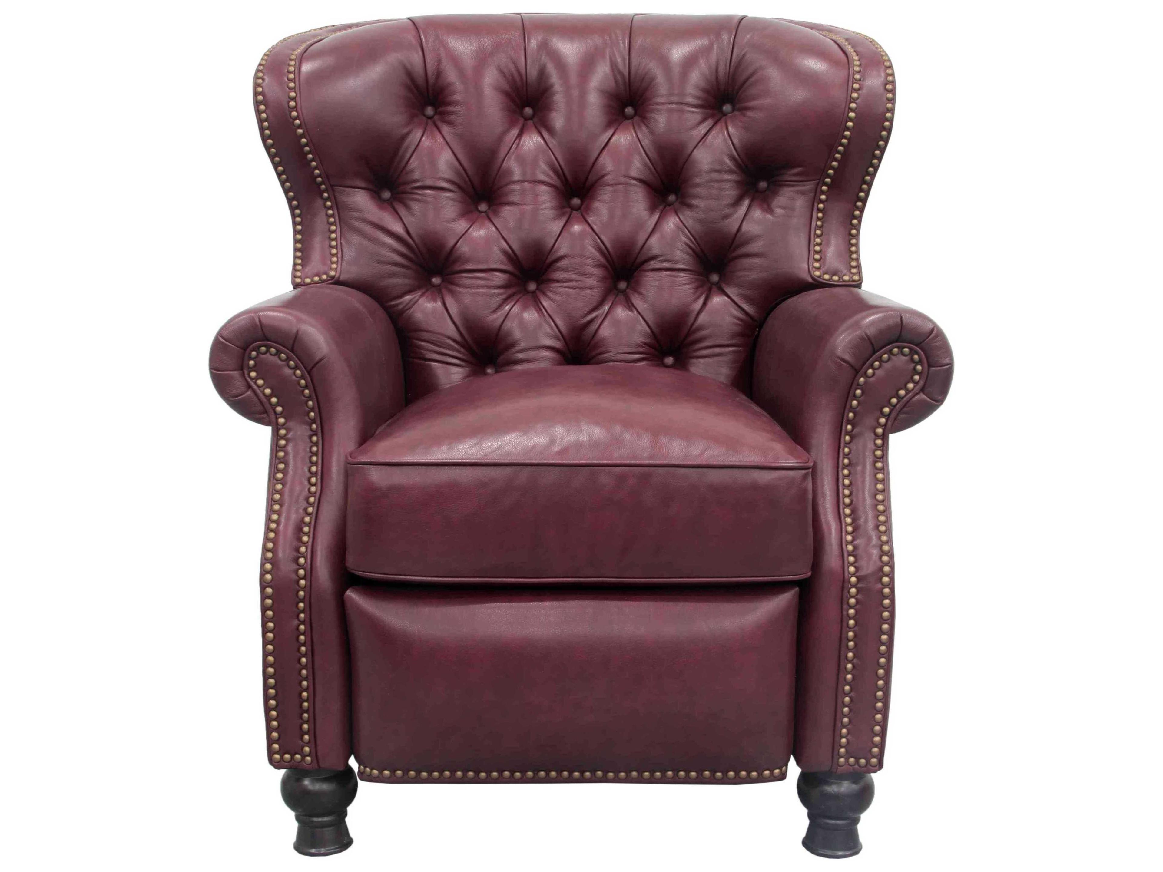 Barcalounger Vintage Presidential Shoreham Wine Burgundy Leather Recliner