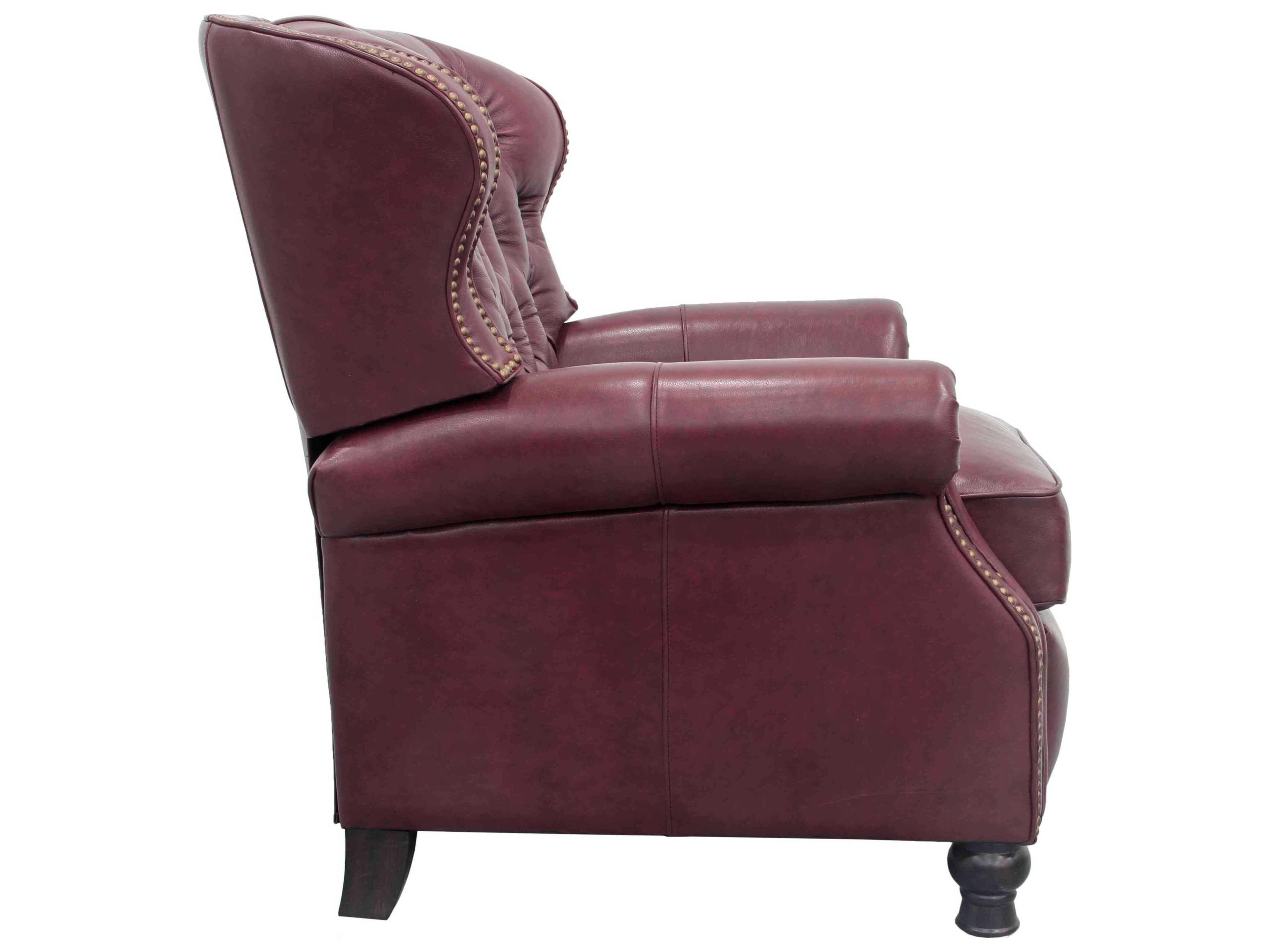 Barcalounger Vintage Presidential Shoreham Wine Burgundy Leather Recliner