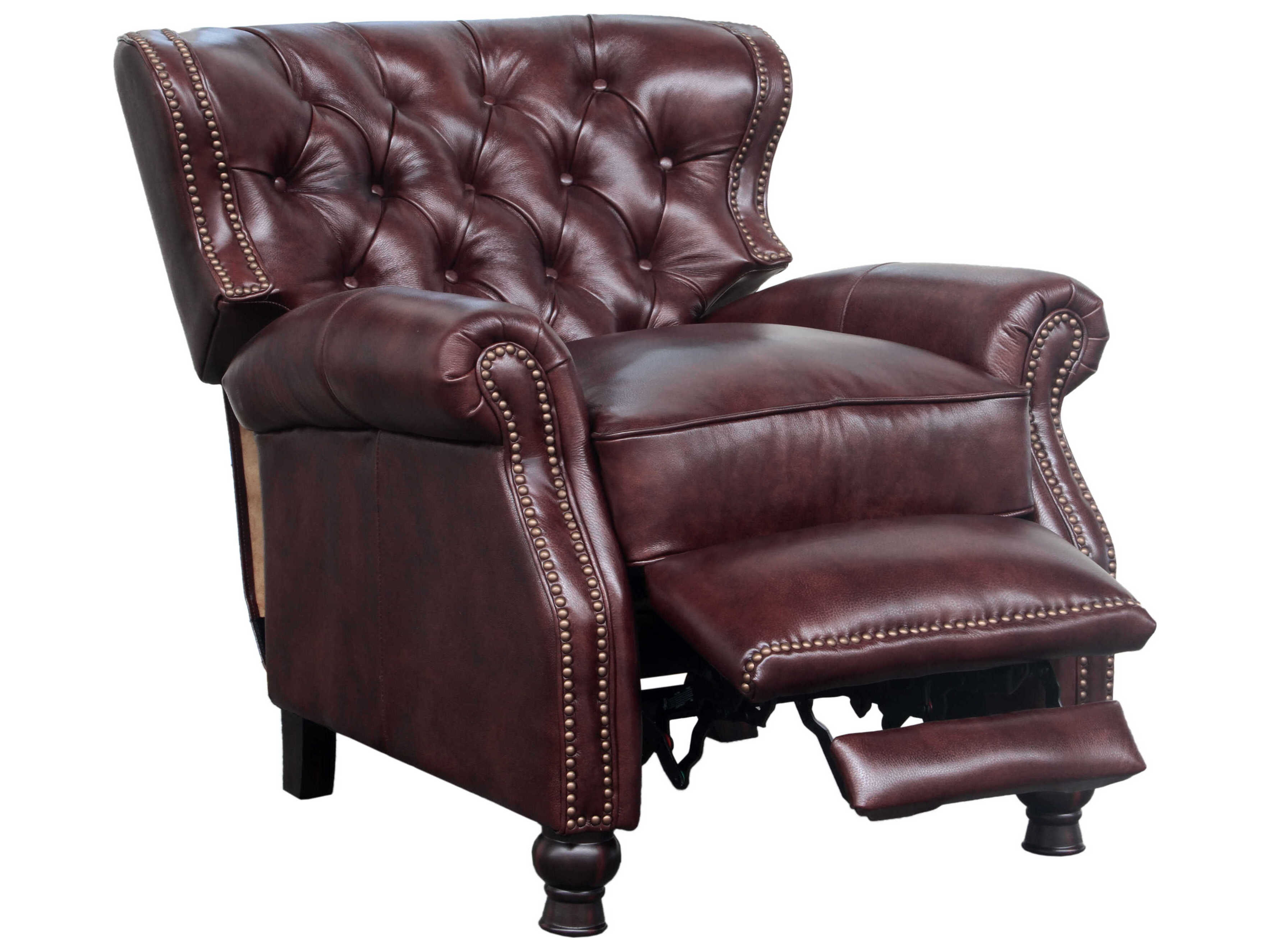 Barcalounger Vintage Presidential Wenlock Tawny Brown Leather Recliner