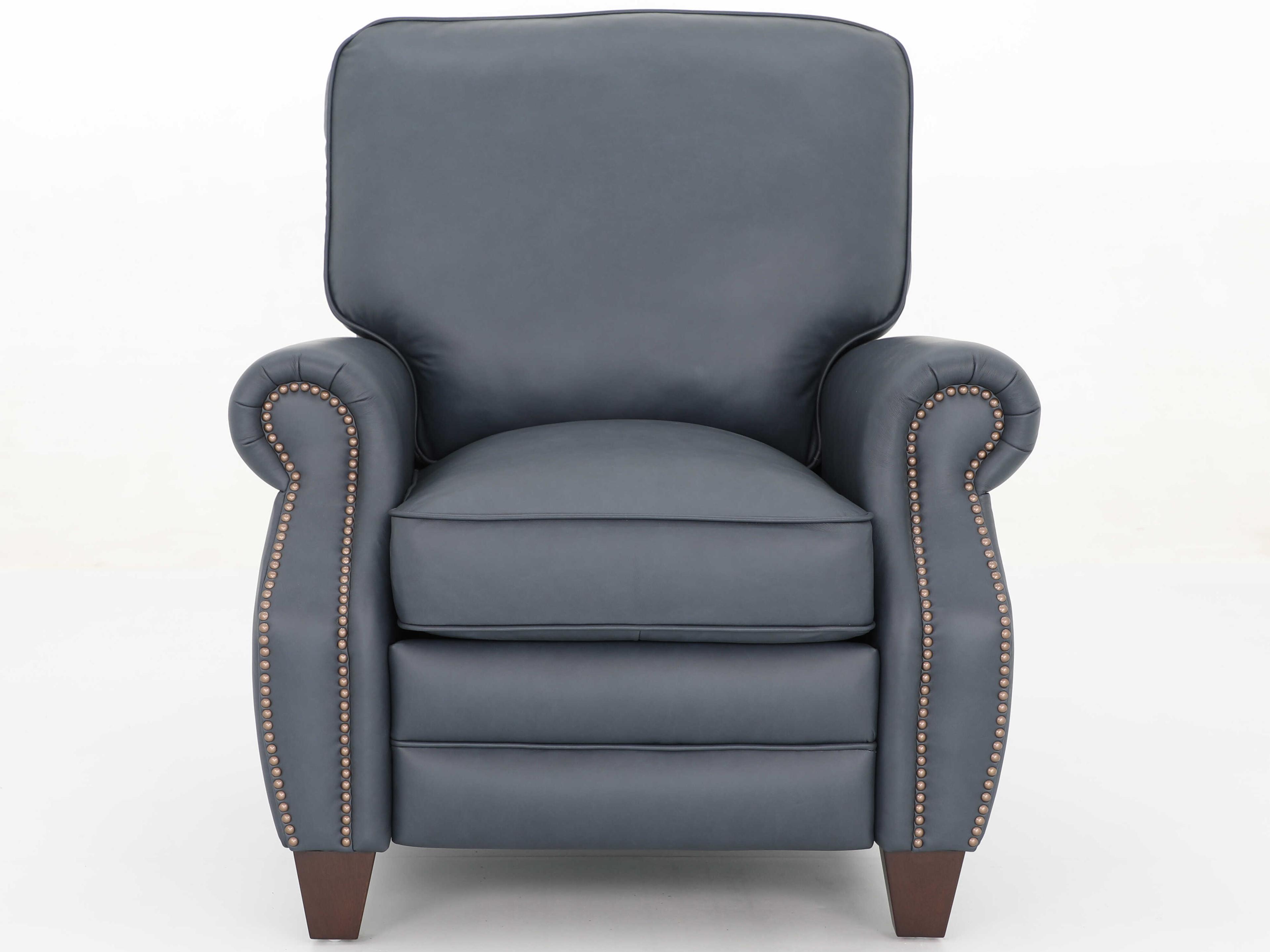 Barcalounger Vintage Briarwood Santa Fe Ocean Blue Leather Recliner