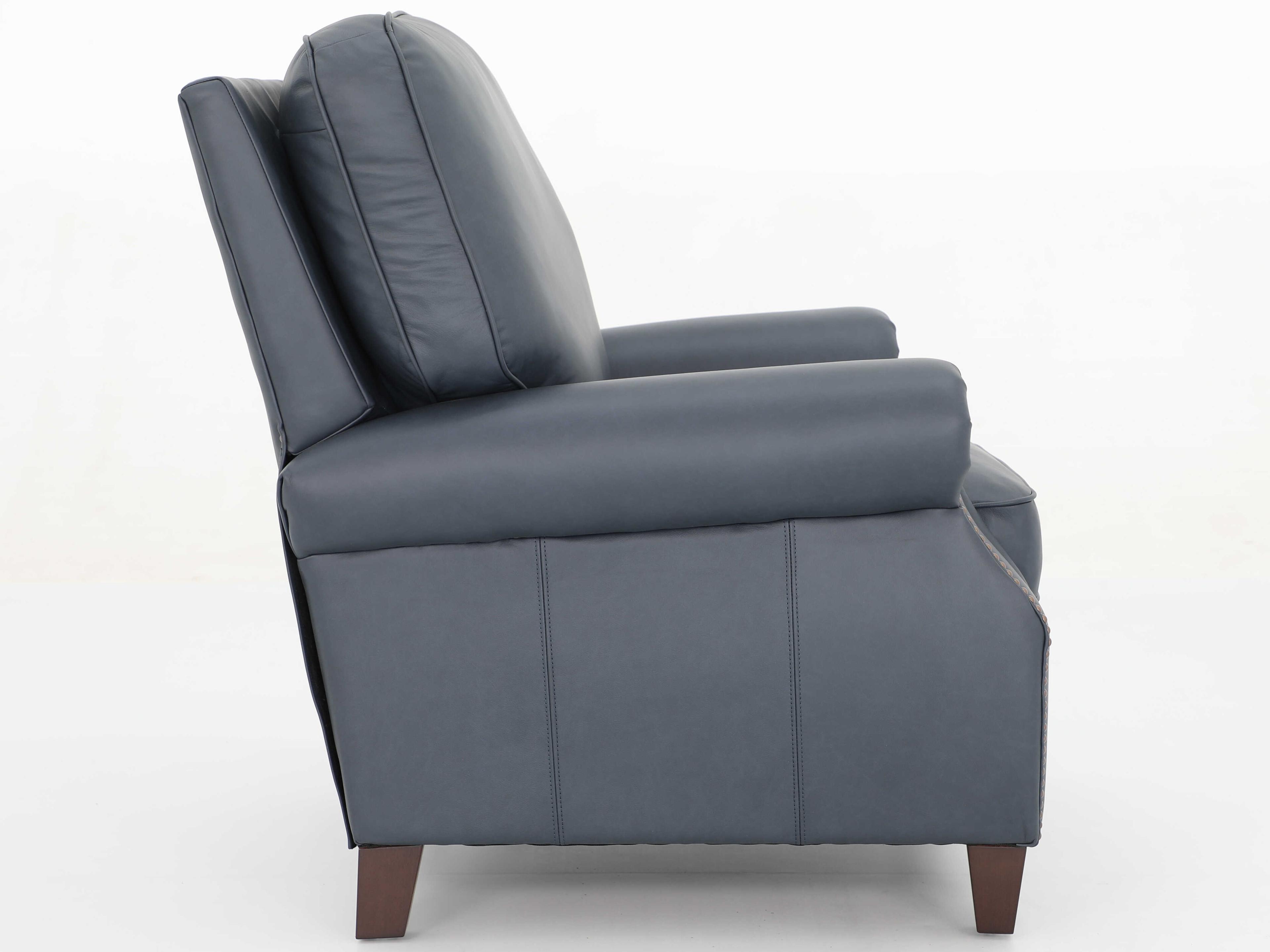 Barcalounger Vintage Briarwood Santa Fe Ocean Blue Leather Recliner