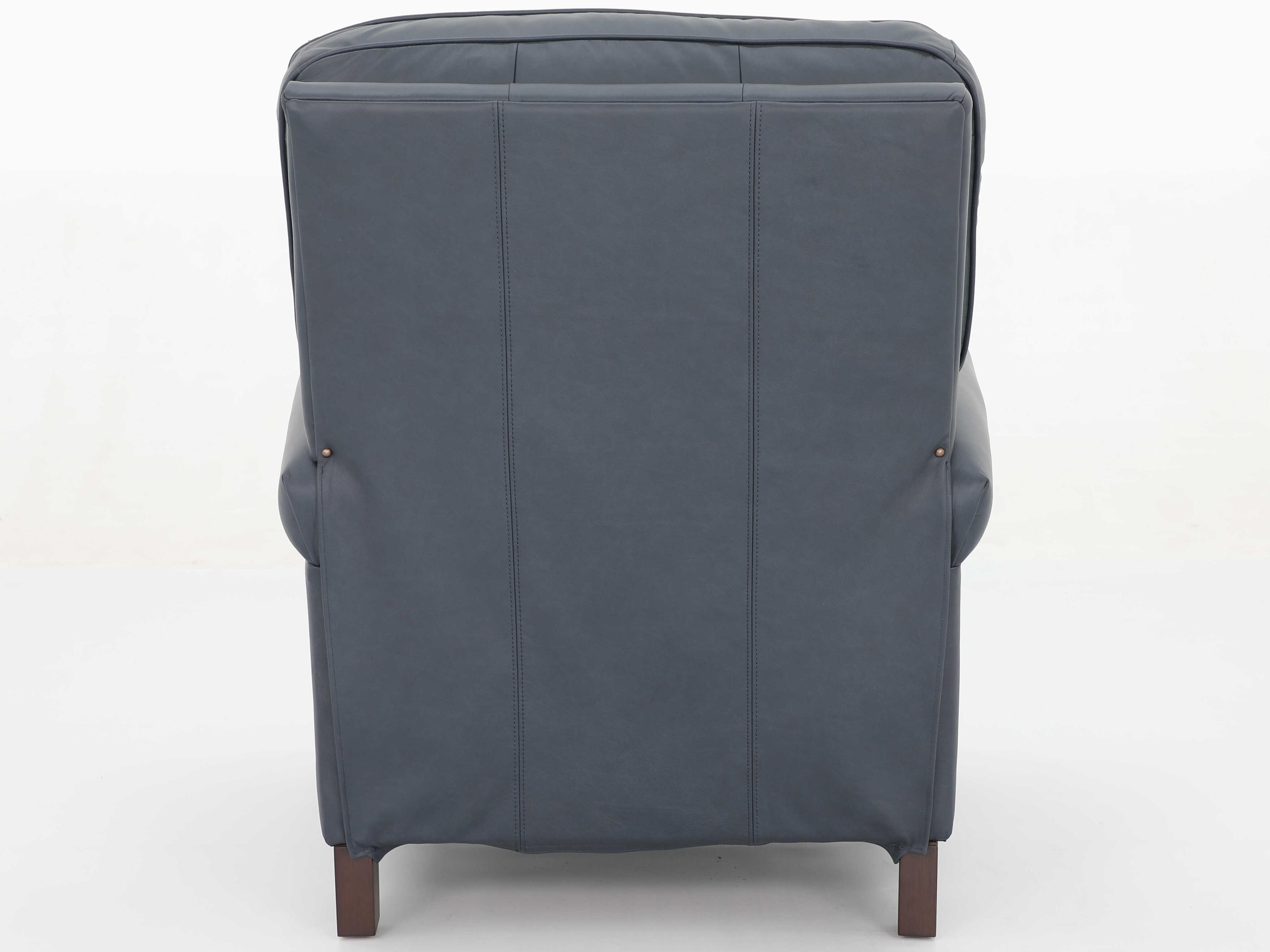 Barcalounger Vintage Briarwood Santa Fe Ocean Blue Leather Recliner