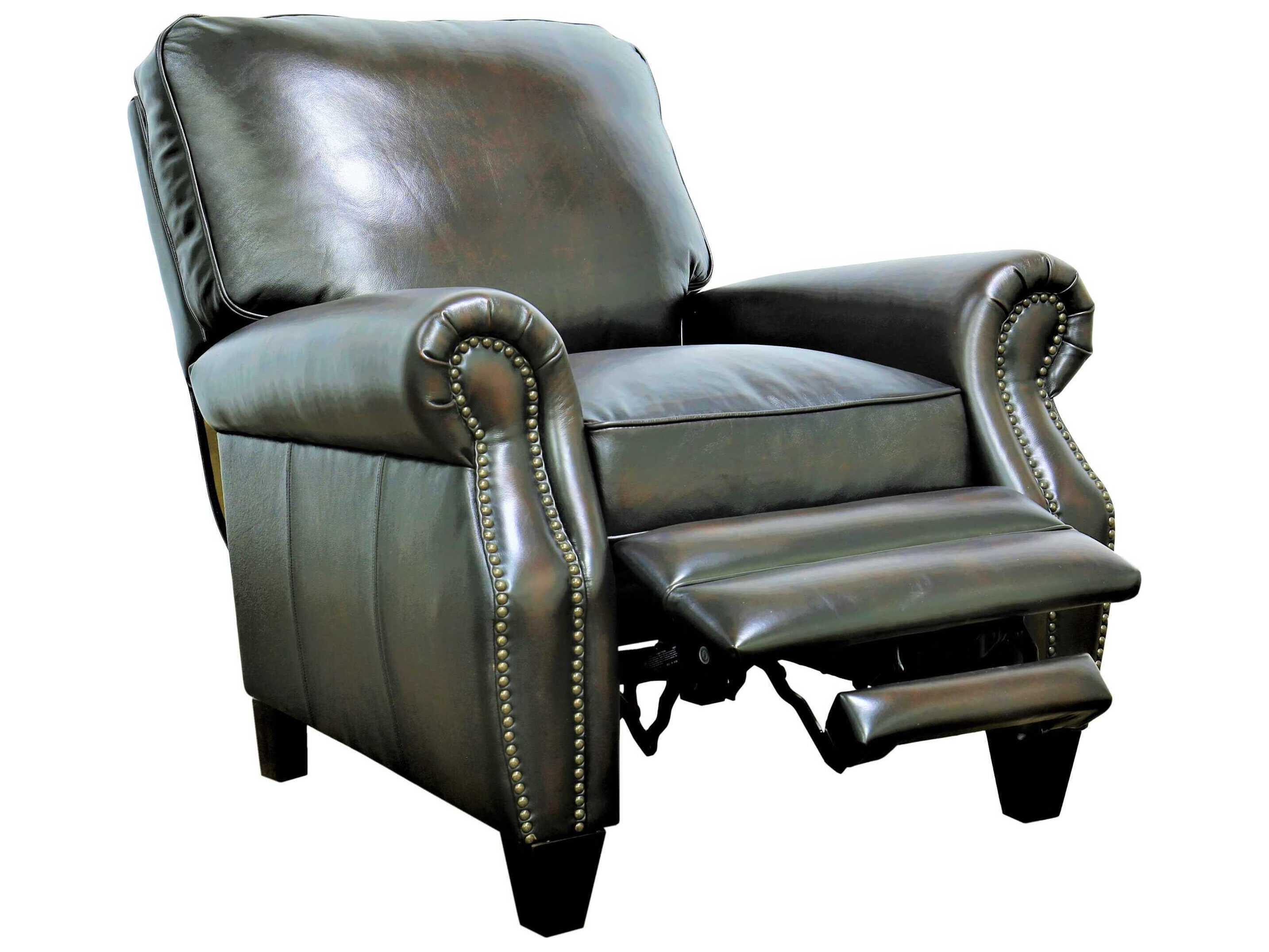Barcalounger Vintage Briarwood Stetson Coffee Brown Leather Recliner