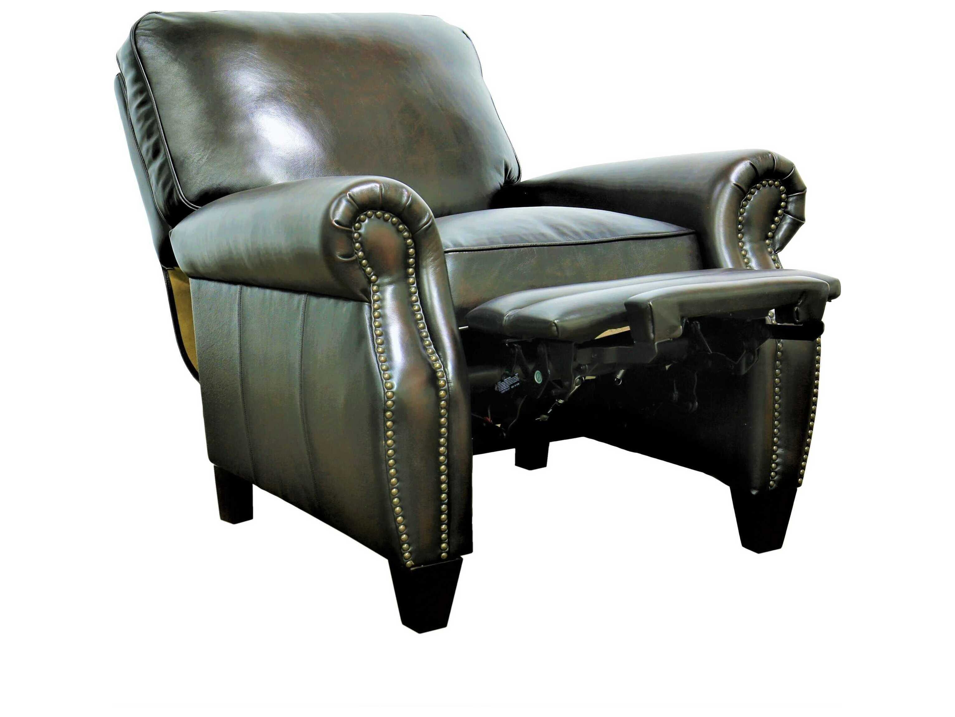 Barcalounger Vintage Briarwood Stetson Coffee Brown Leather Recliner