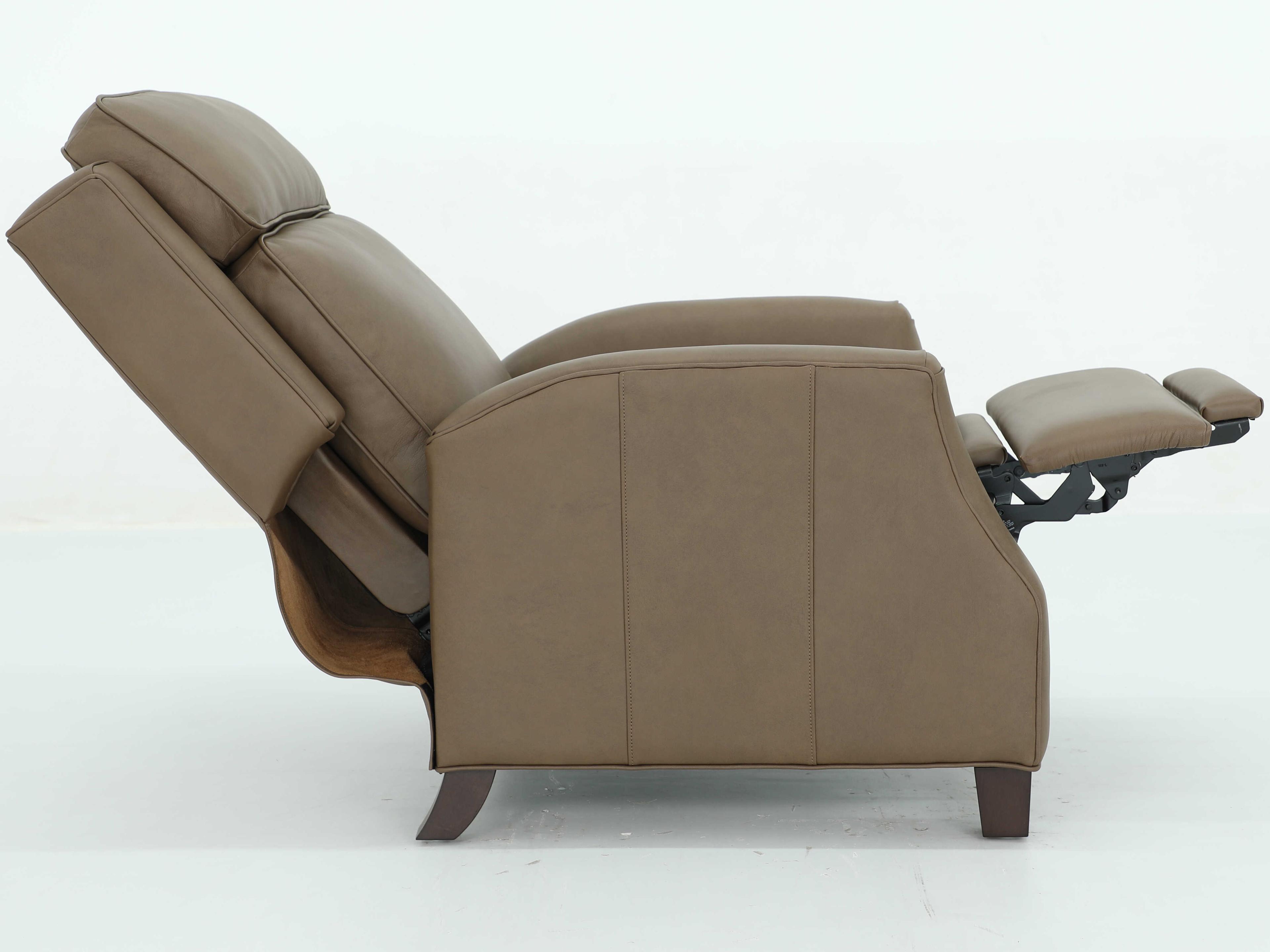 Barcalounger Vintage Nixon Cashmere Taupe Tan Leather Recliner