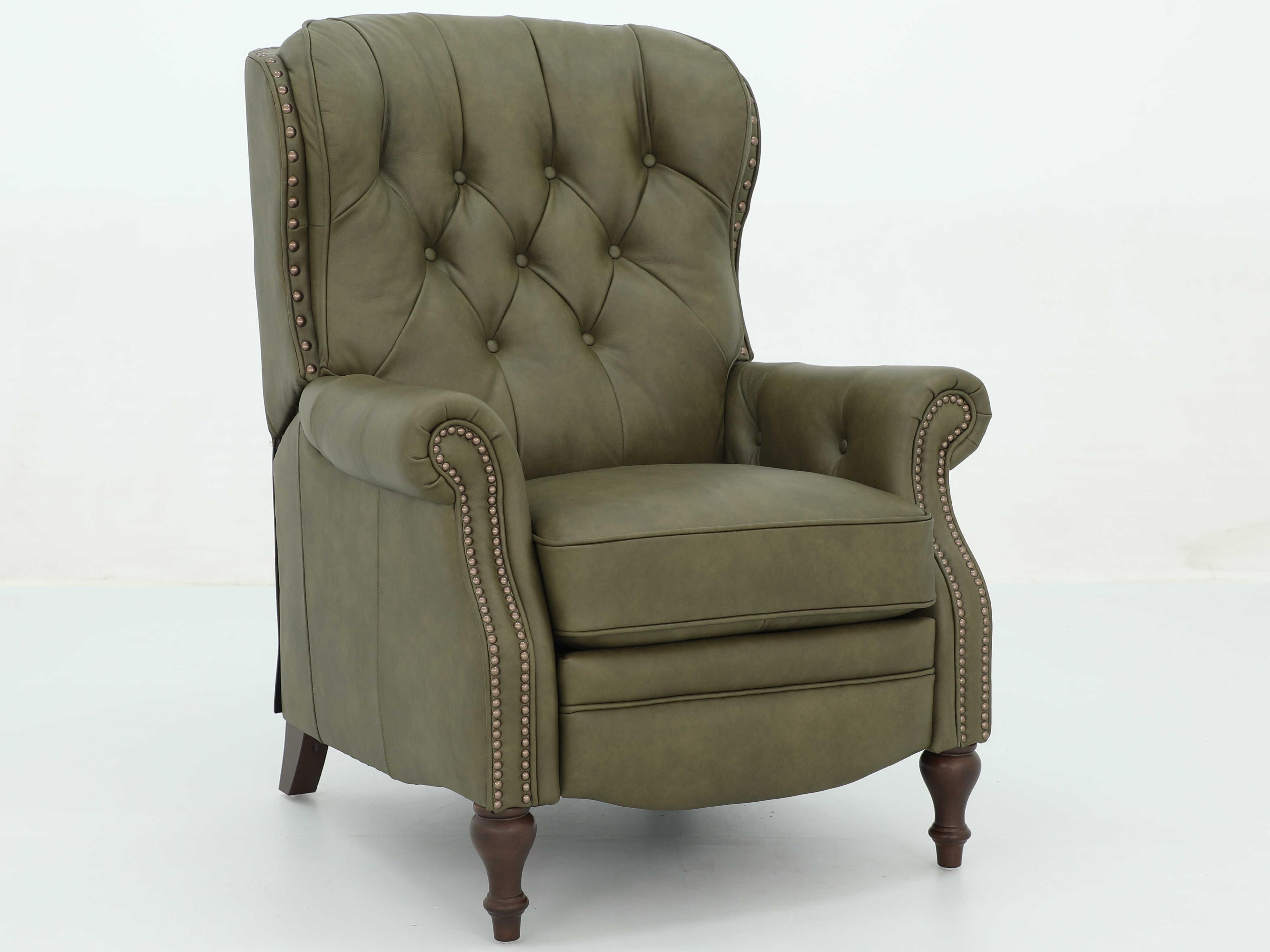Barcalounger Vintage Kendall Oasis Olive Green Leather Recliner
