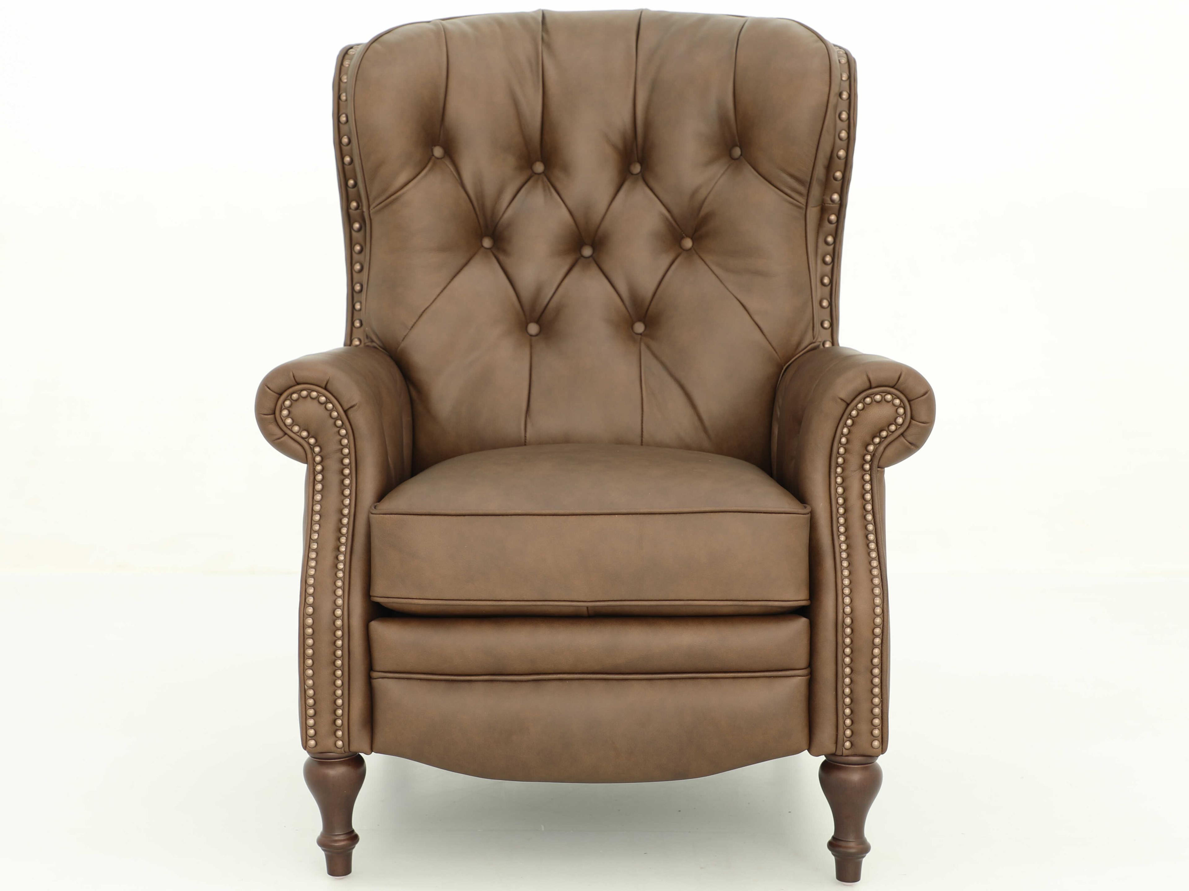 Barcalounger Vintage Kendall Oasis Walnut Brown Leather Recliner
