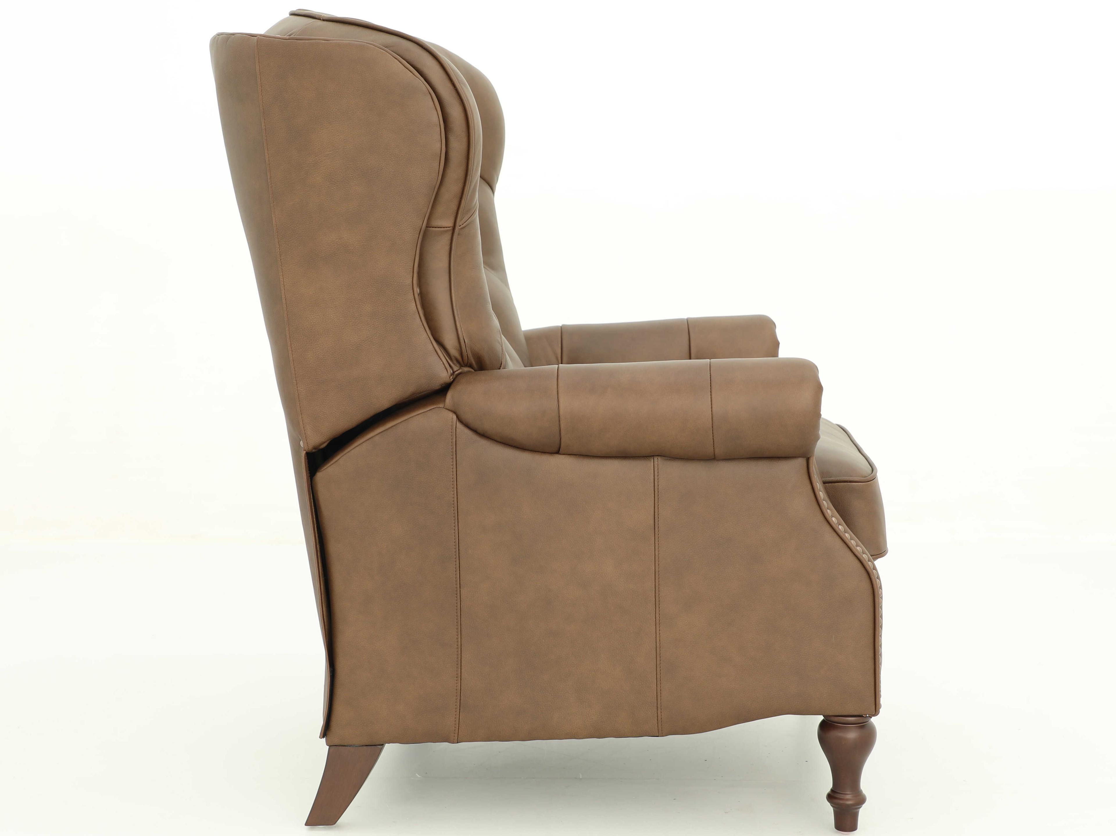 Barcalounger Vintage Kendall Oasis Walnut Brown Leather Recliner