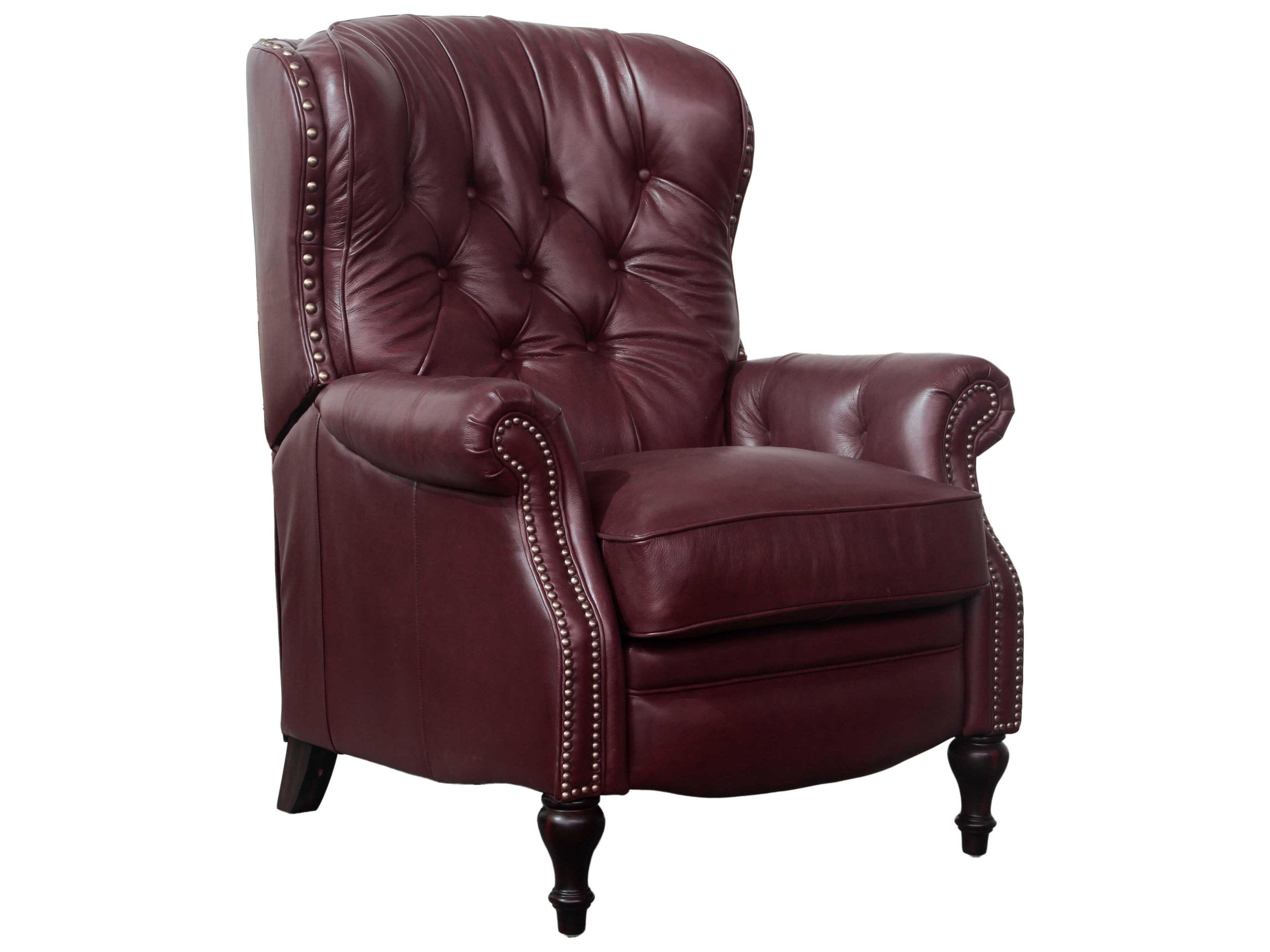 Barcalounger Vintage Kendall Shoreham Wine Burgundy Leather Recliner