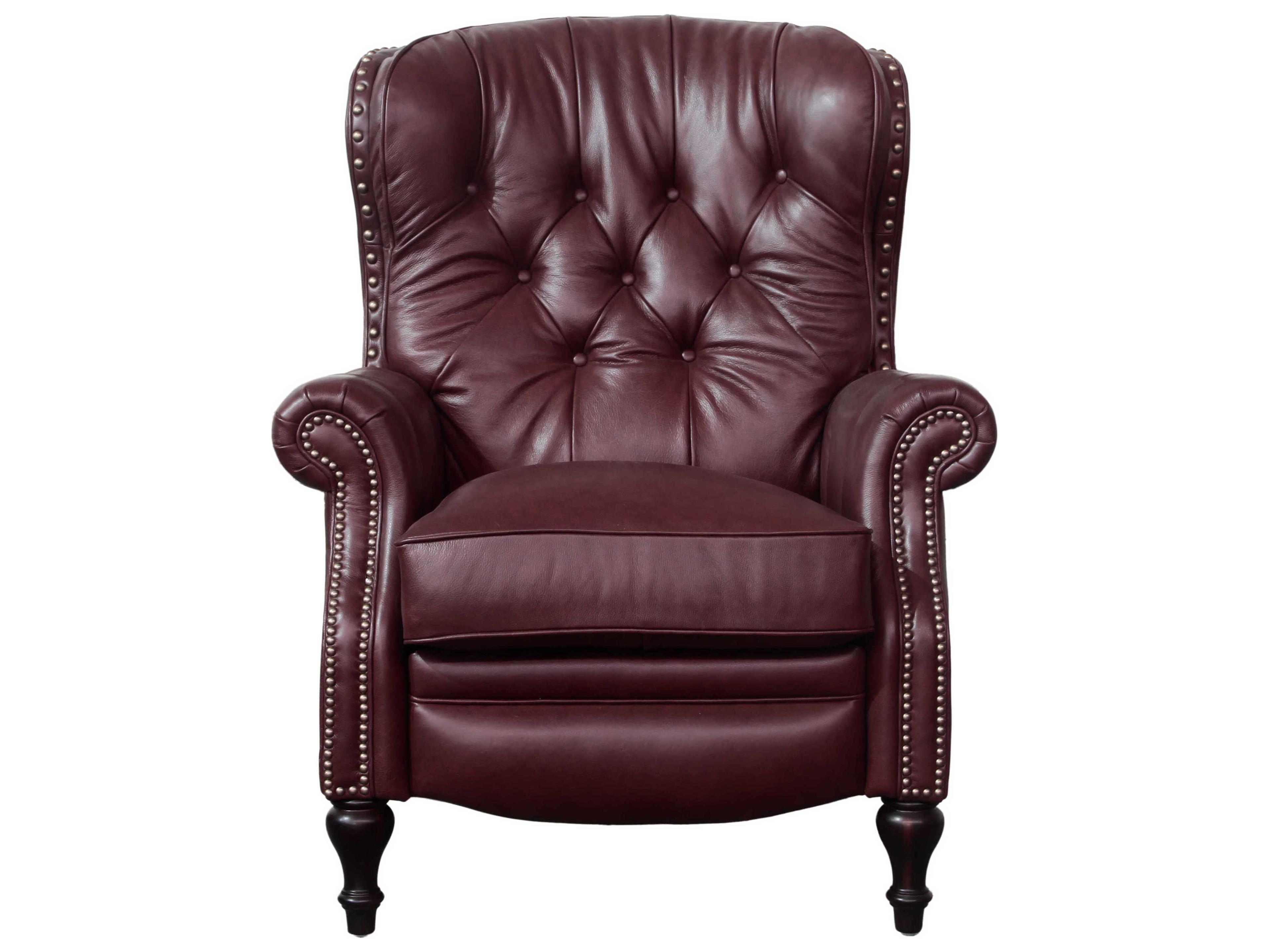 Barcalounger Vintage Kendall Shoreham Wine Burgundy Leather Recliner