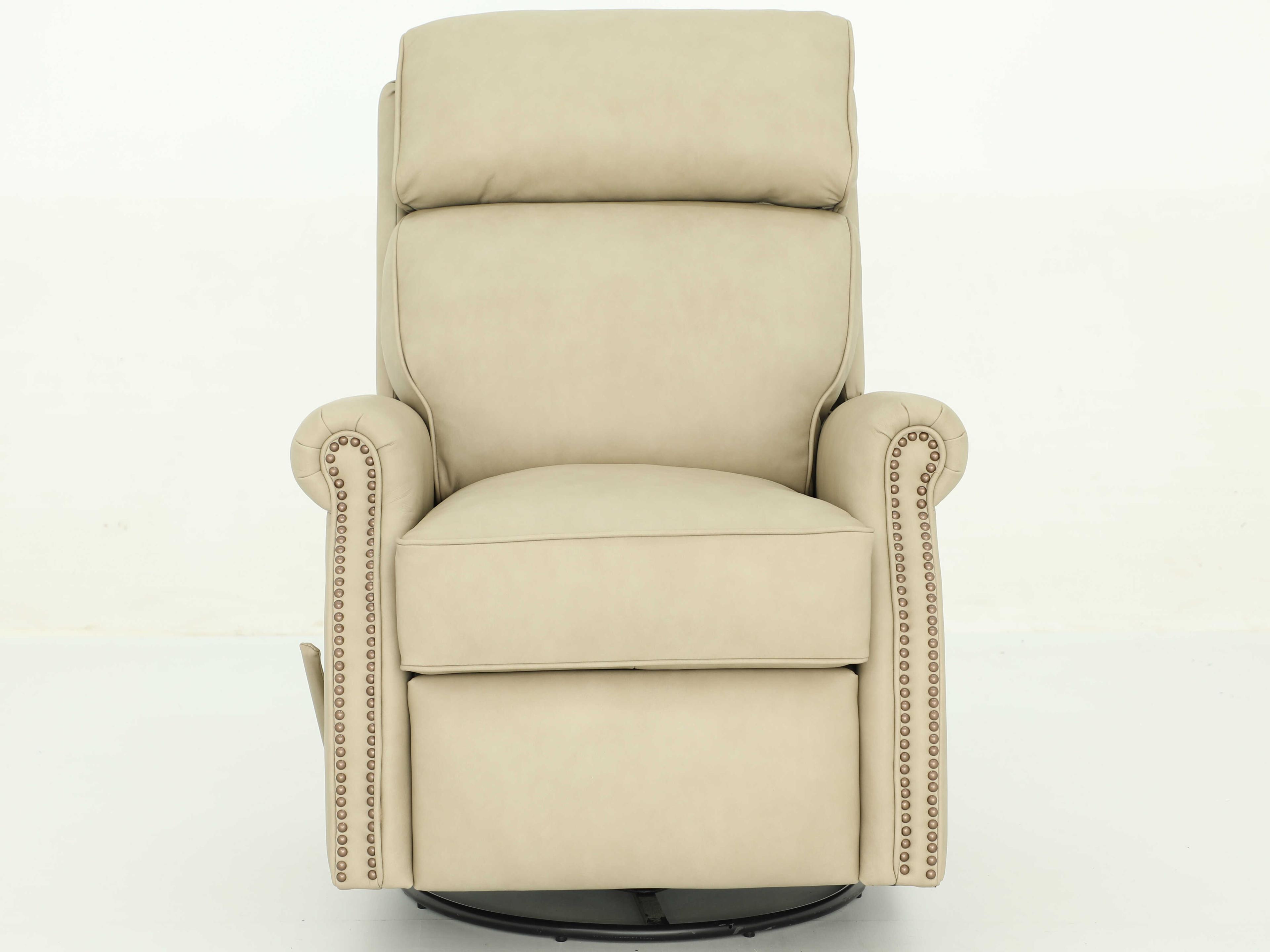 Barcalounger Vintage Crews Cashmere Stone Tan Leather Recliner
