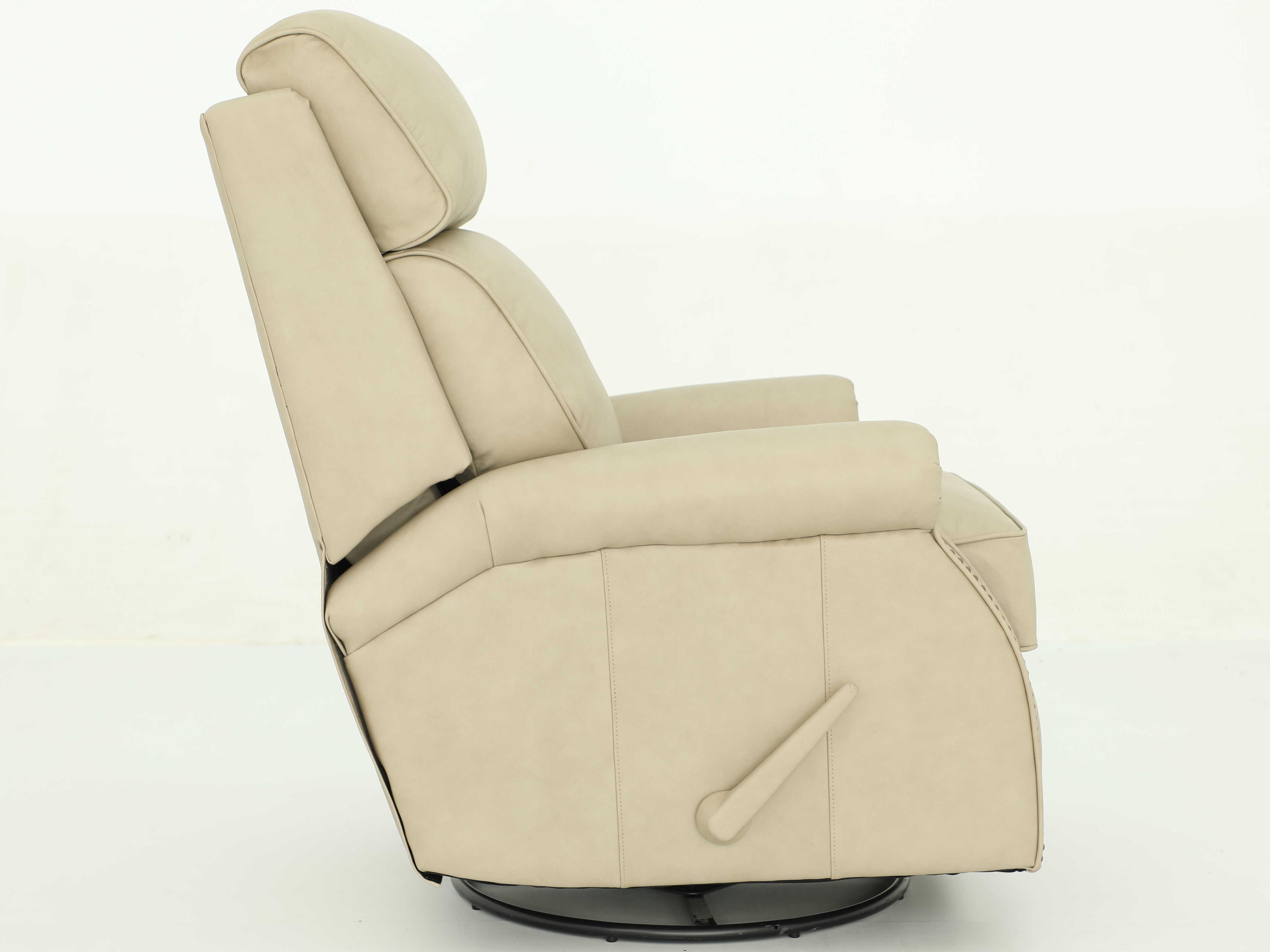 Barcalounger Vintage Crews Cashmere Stone Tan Leather Recliner