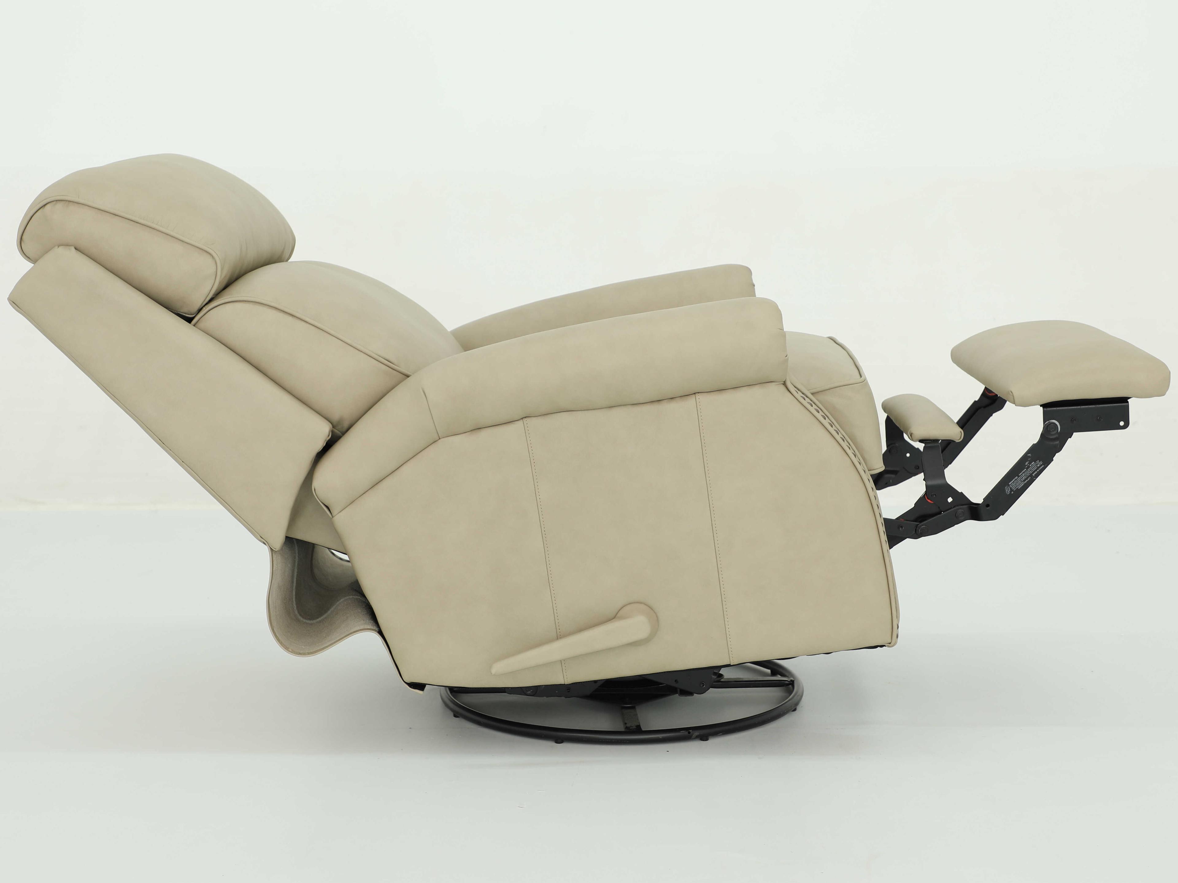 Barcalounger Vintage Crews Cashmere Stone Tan Leather Recliner