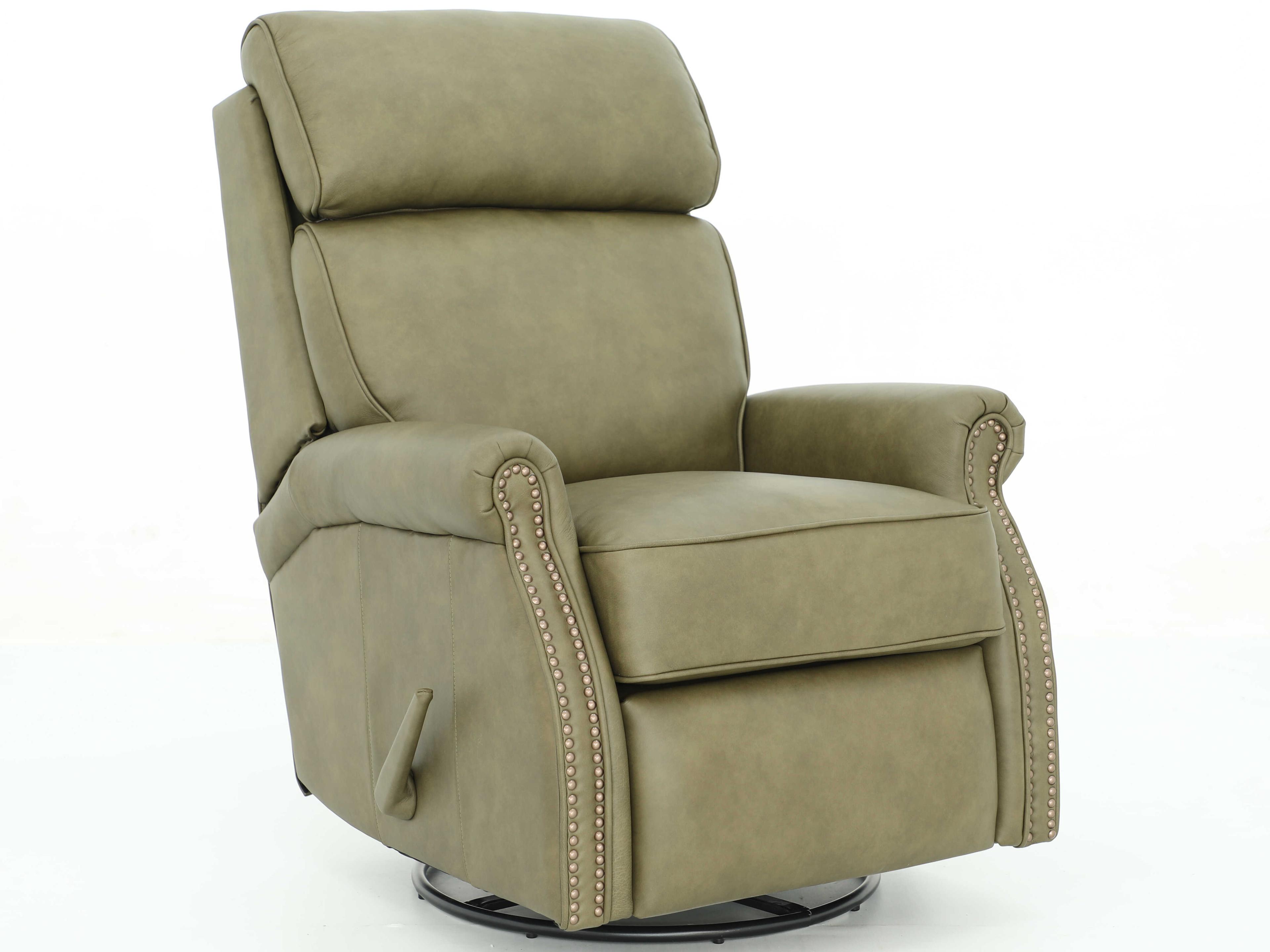 Barcalounger Vintage Crews Oasis Olive Green Leather Recliner