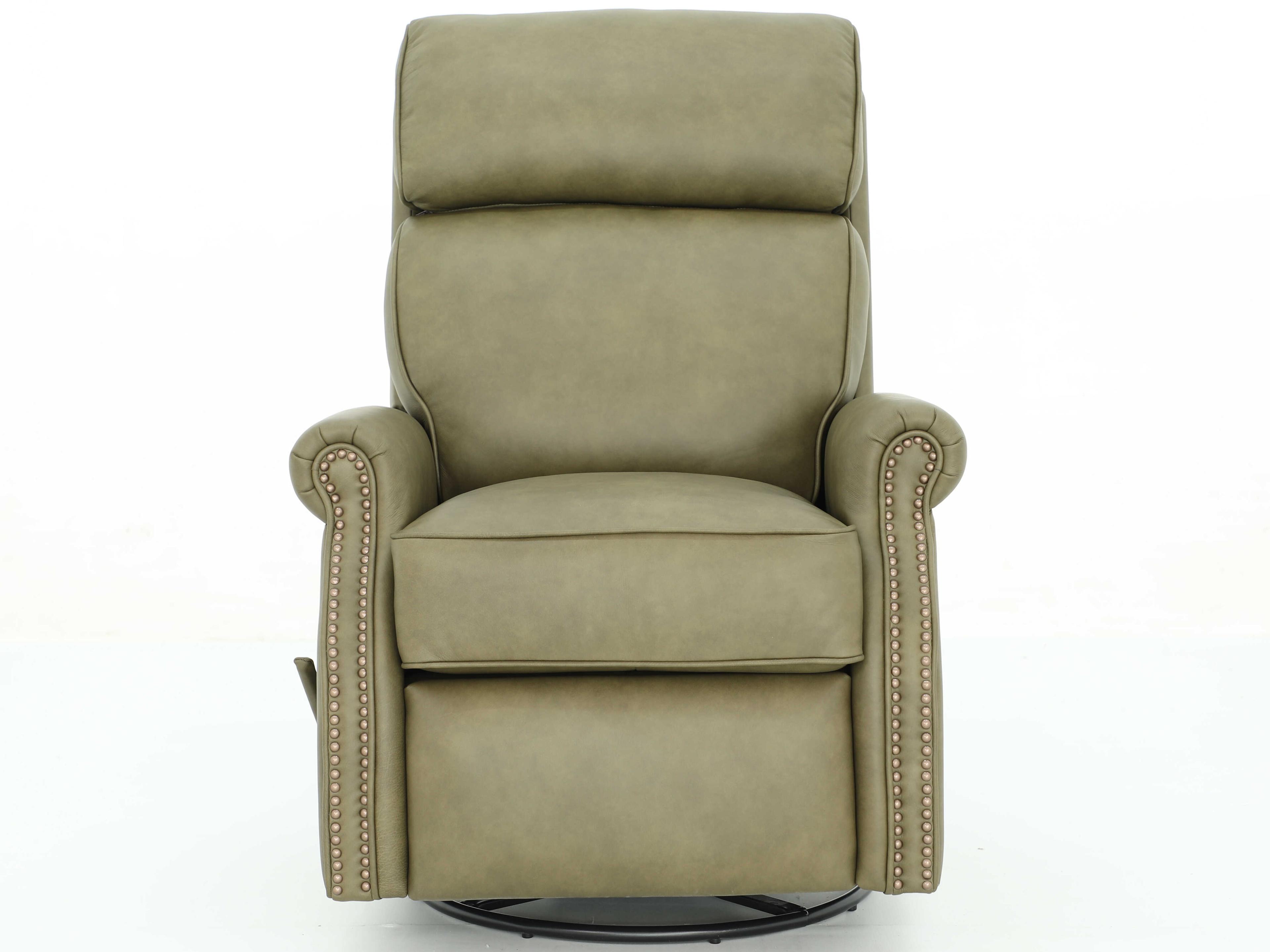 Barcalounger Vintage Crews Oasis Olive Green Leather Recliner