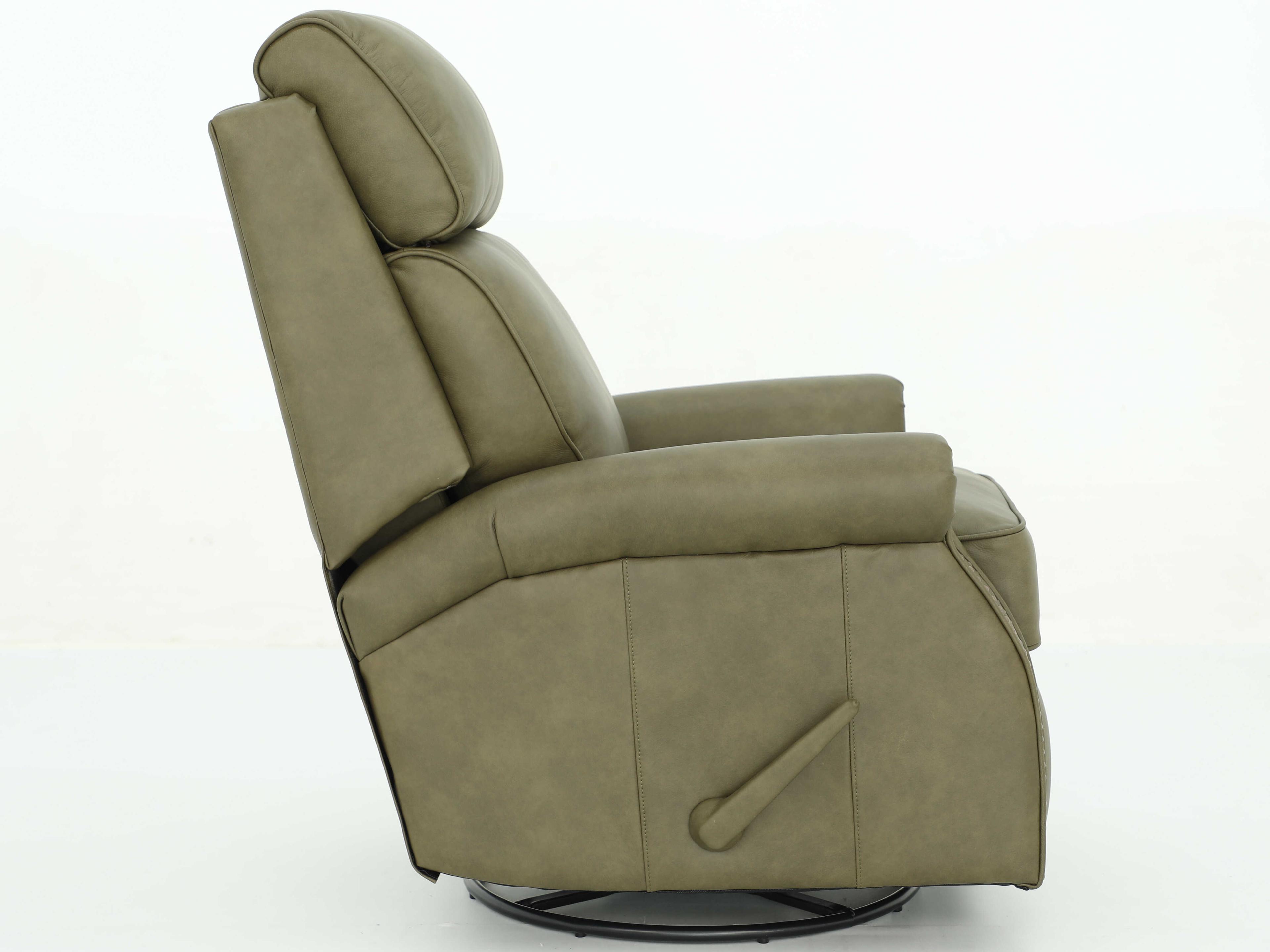 Barcalounger Vintage Crews Oasis Olive Green Leather Recliner