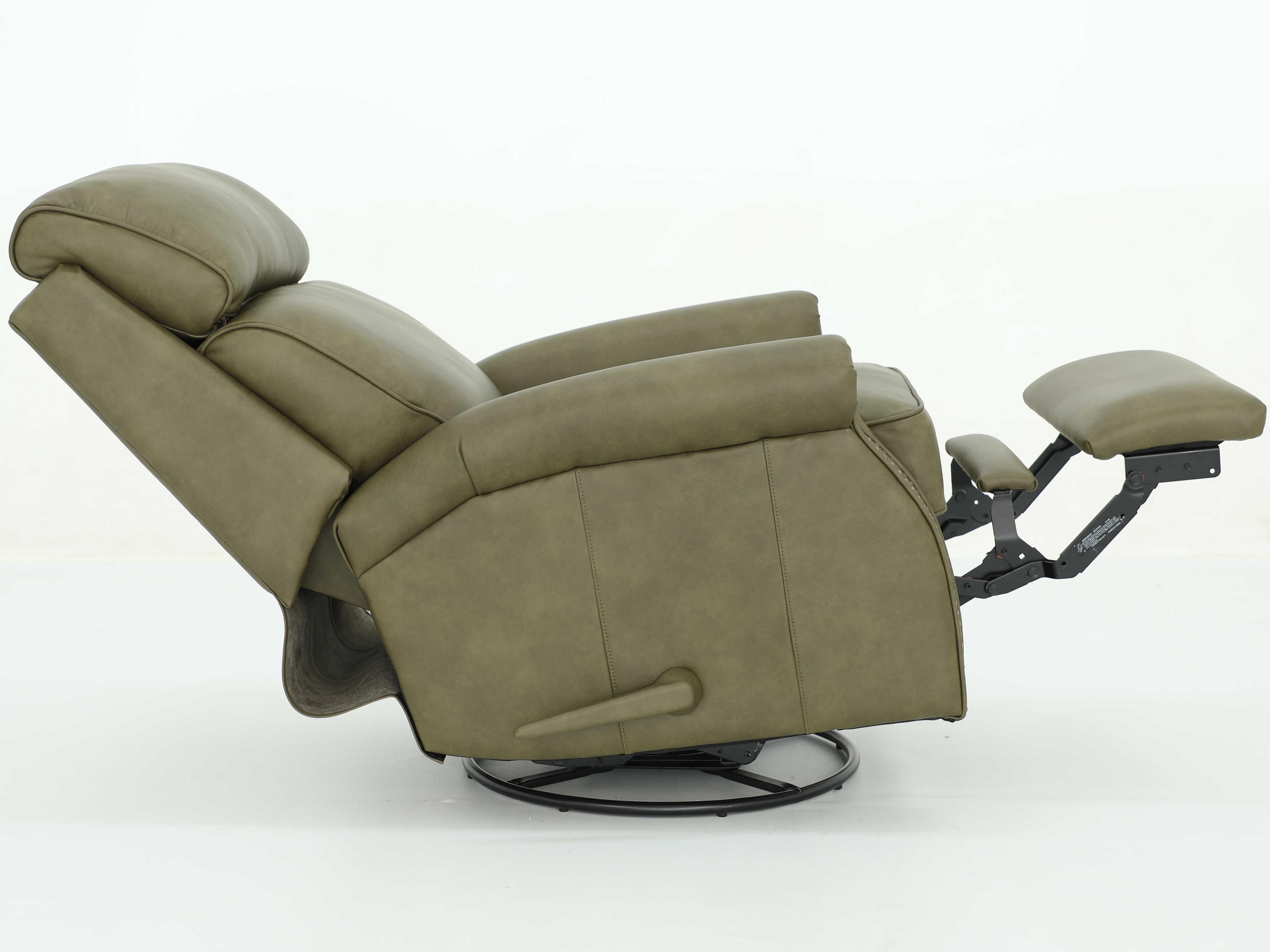 Barcalounger Vintage Crews Oasis Olive Green Leather Recliner