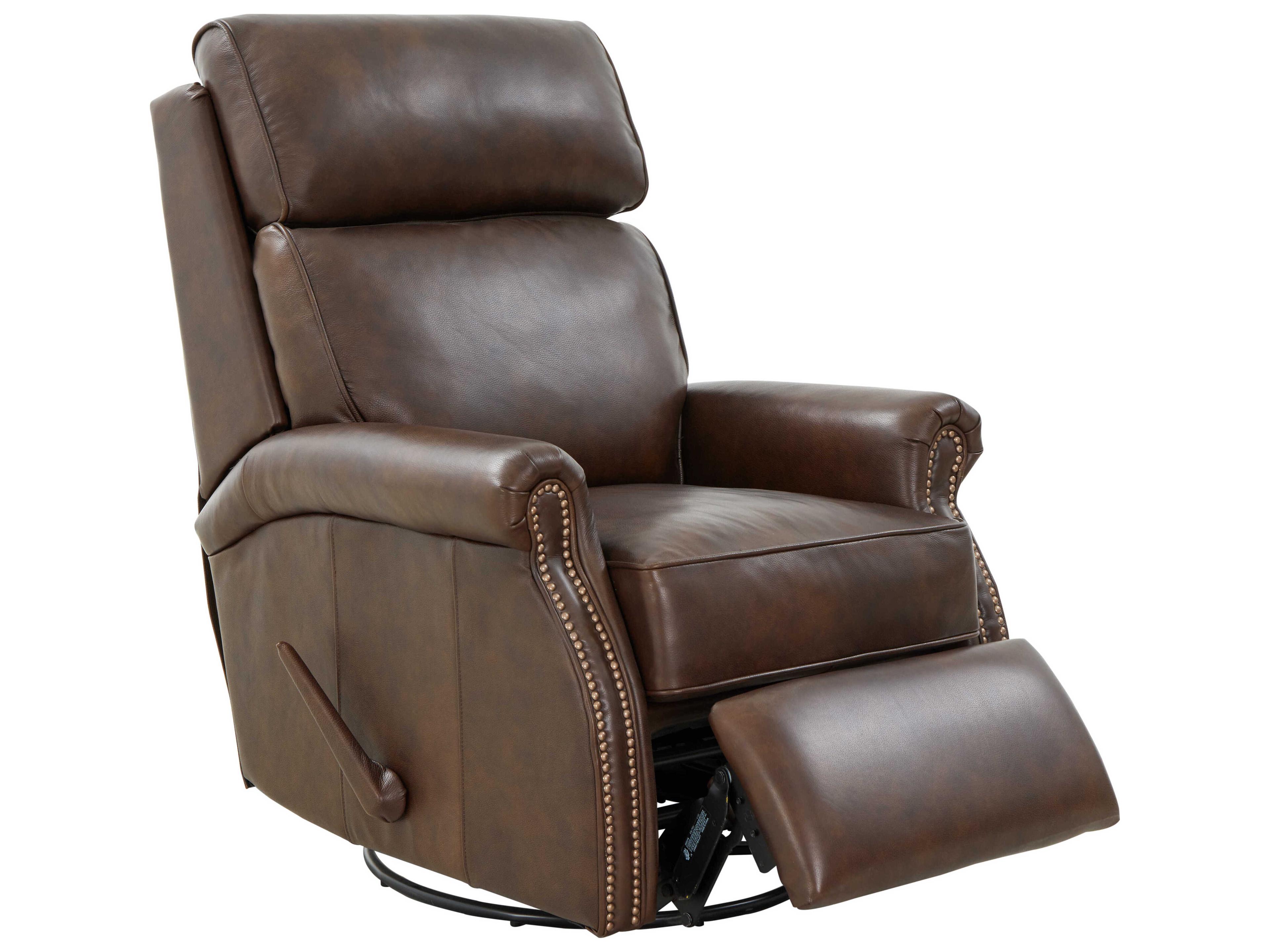 Barcalounger Vintage Crews Ashford Walnut Brown Leather Recliner