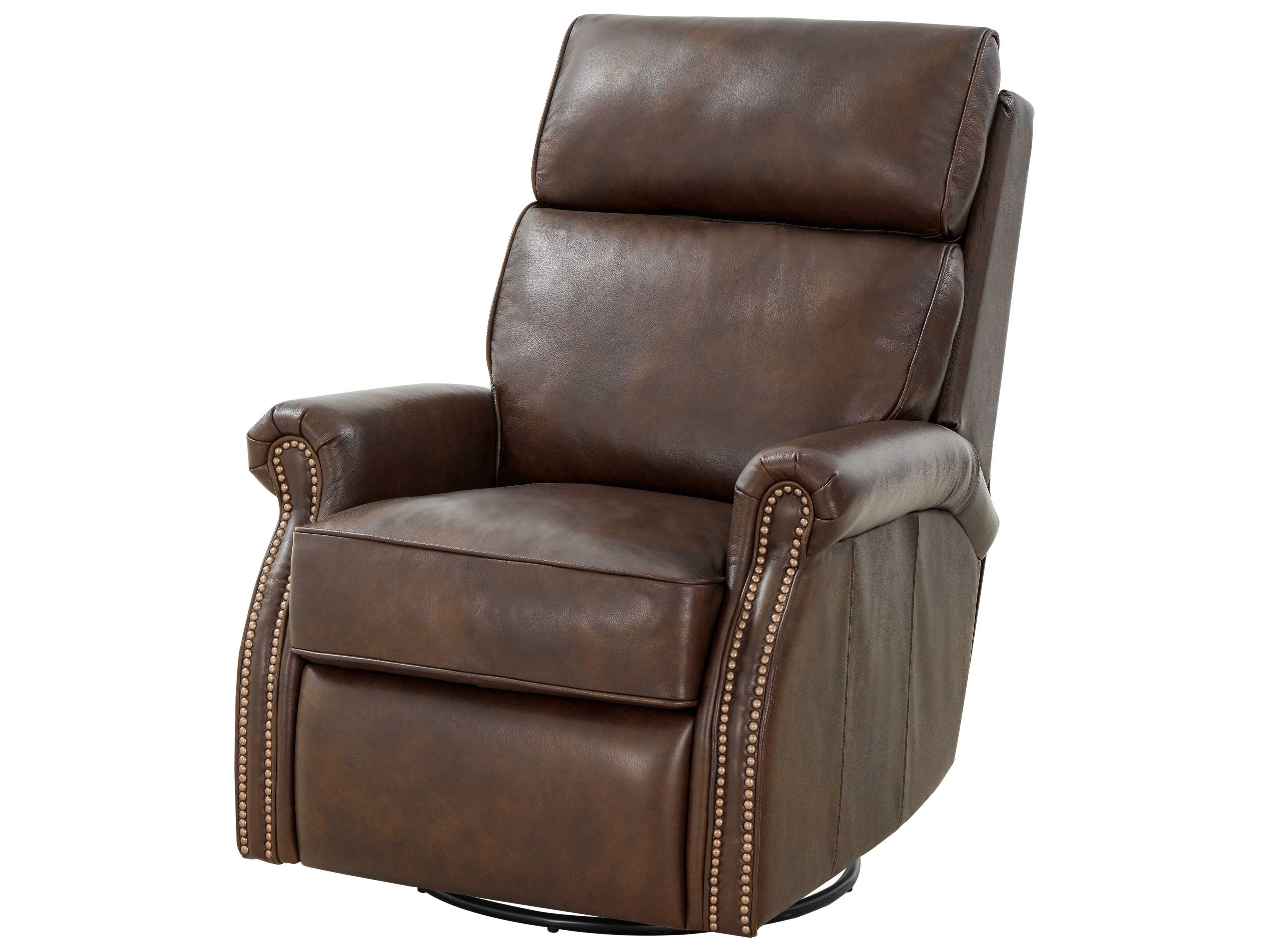 Barcalounger Vintage Crews Ashford Walnut Brown Leather Recliner