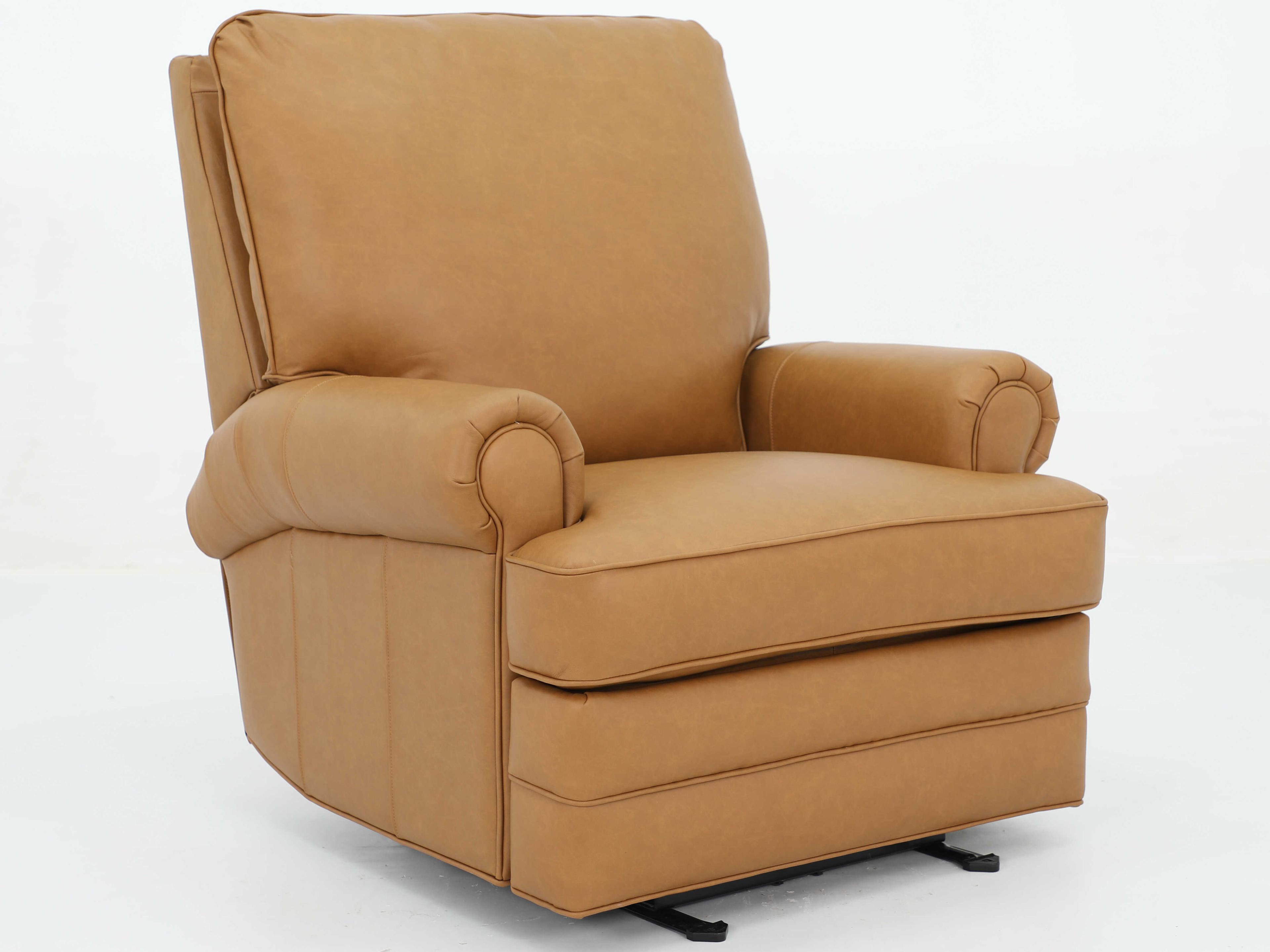 Barcalounger Vintage Scottie Santa Fe Brandy Brown Leather Recliner