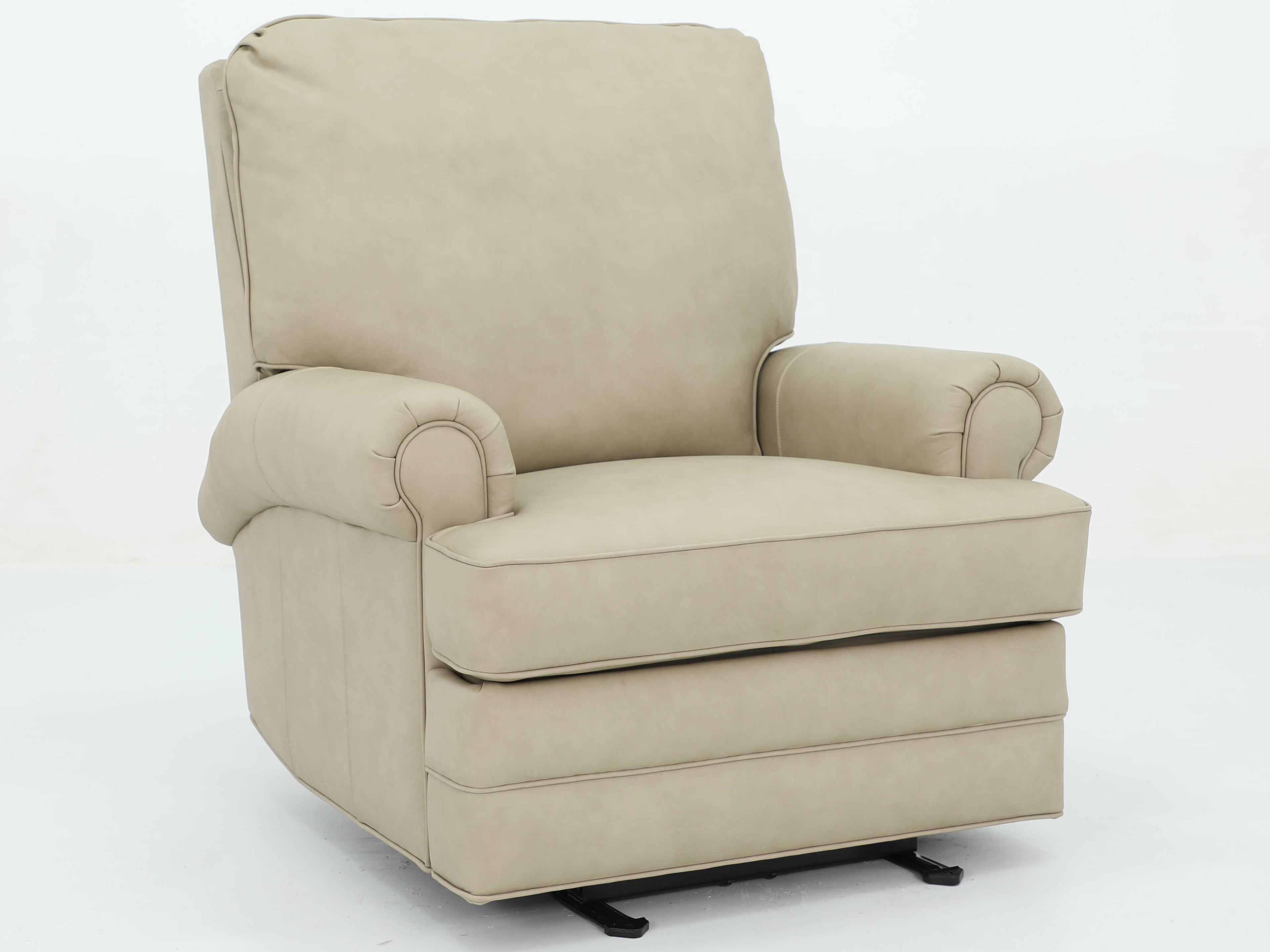 Barcalounger Vintage Scottie Cashmere Stone Beige Leather Recliner