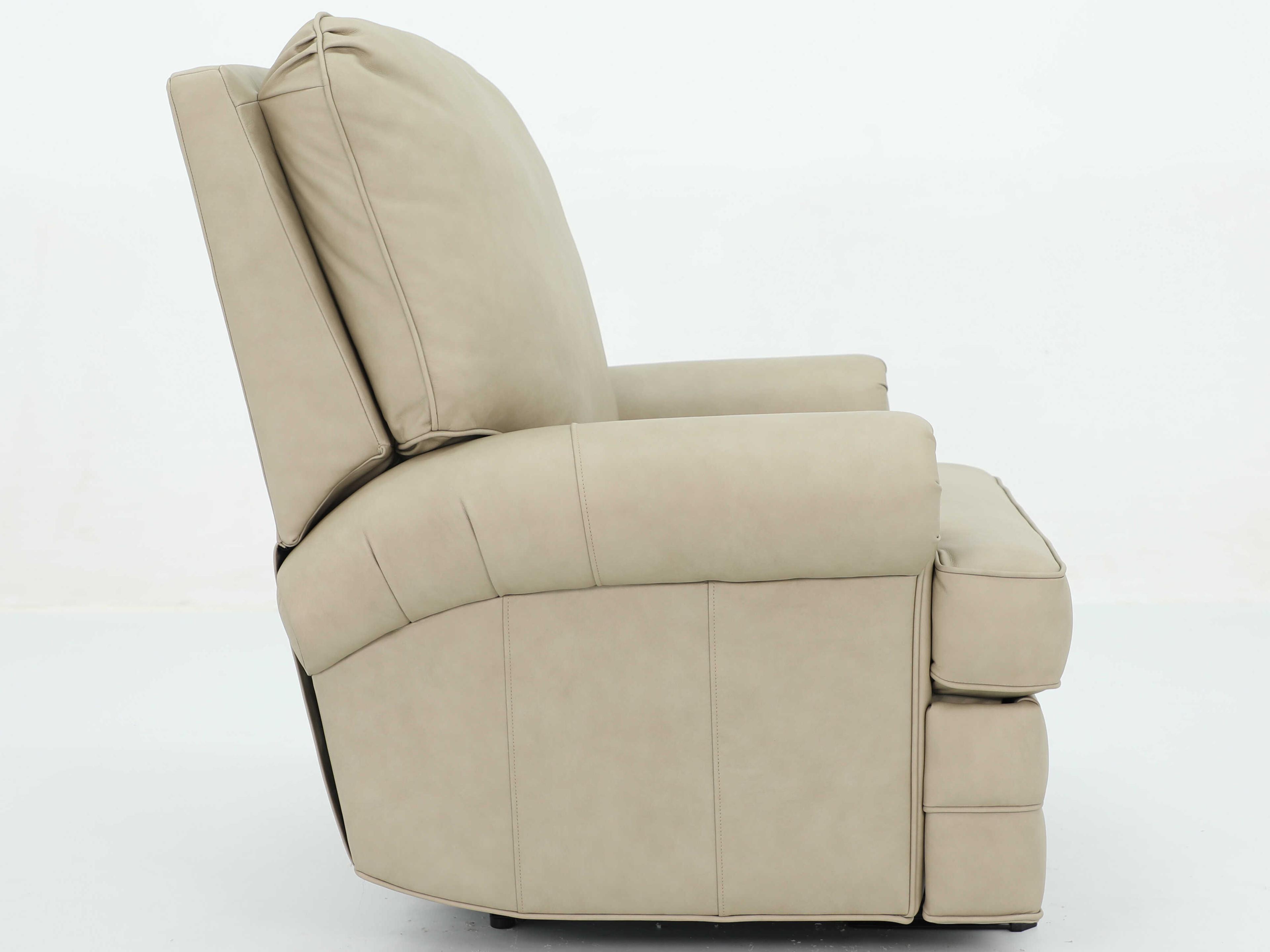 Barcalounger Vintage Scottie Cashmere Stone Beige Leather Recliner