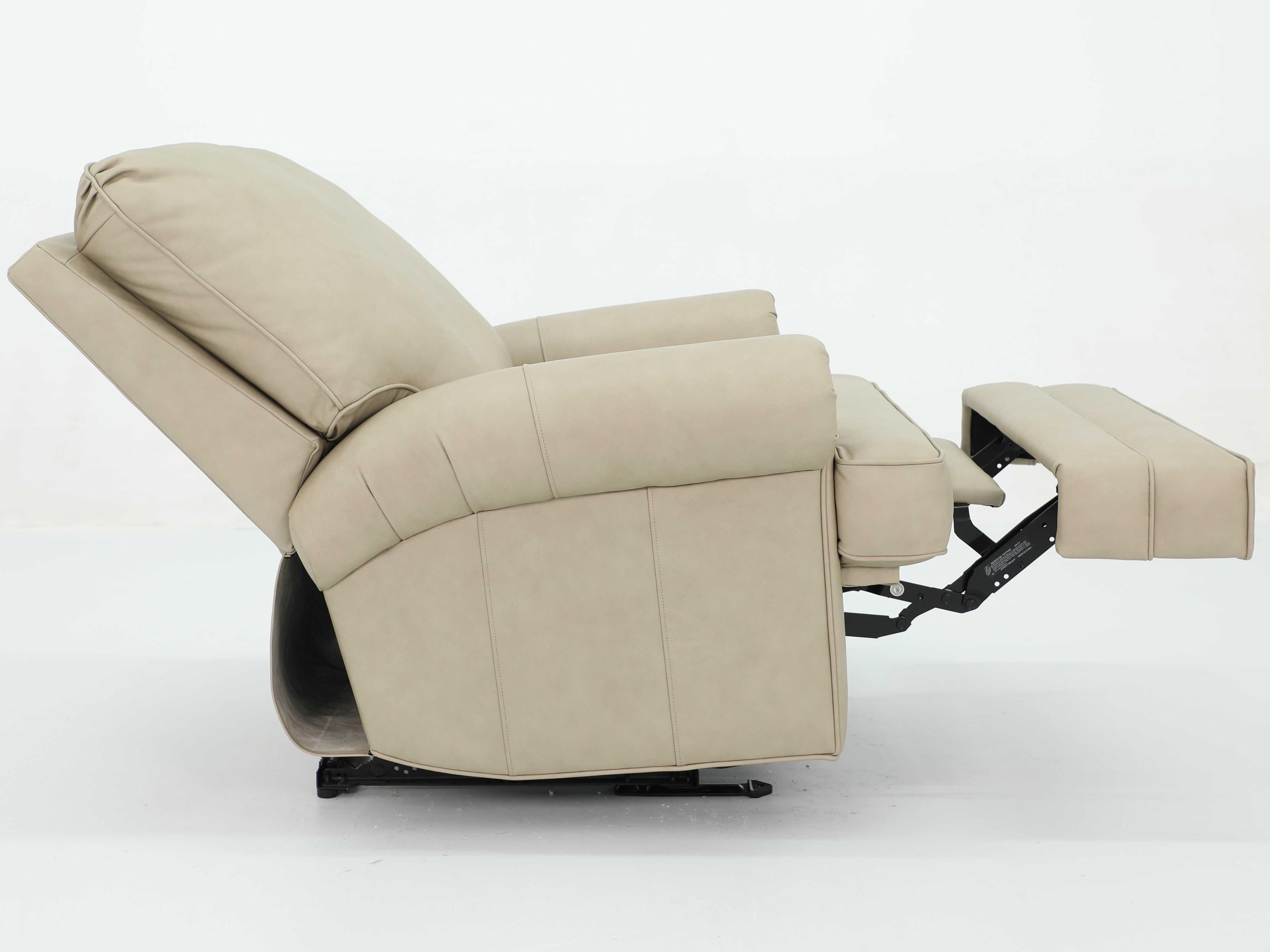 Barcalounger Vintage Scottie Cashmere Stone Beige Leather Recliner
