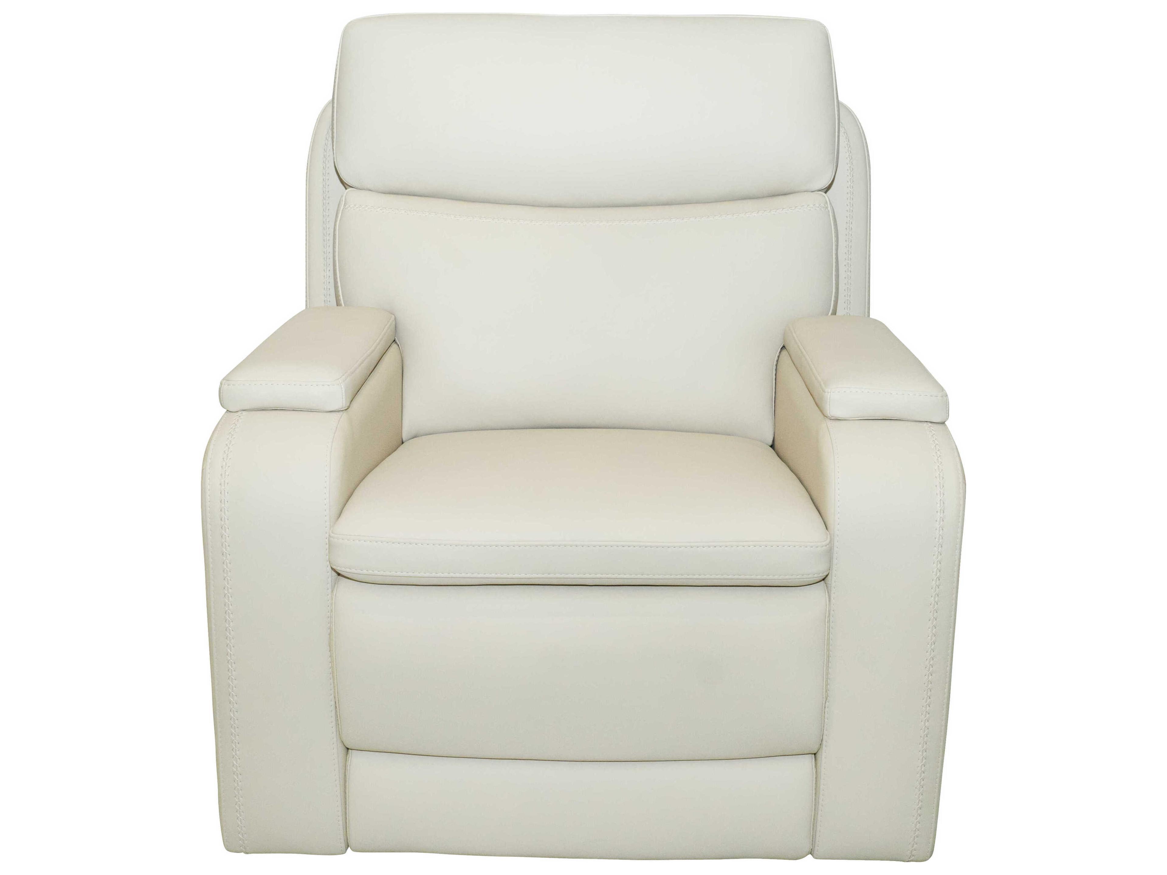 Barcalounger Modern Expressions Gunner Kobi Almond White Faux Leather Recliner